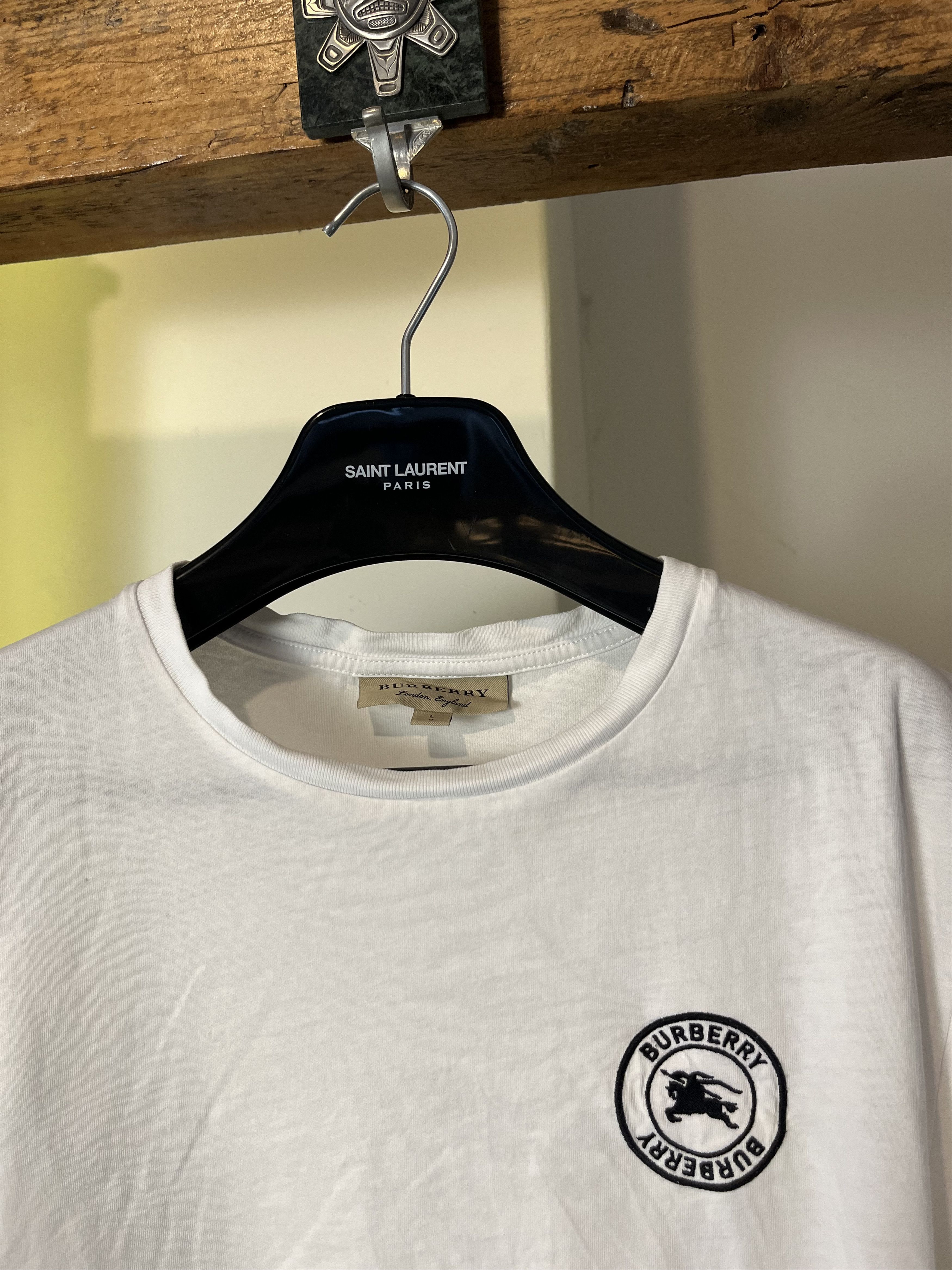 Burberry × Vintage Burberry White Circle Logo Tee Size US L / EU 52-54 / 3 - 3 Thumbnail