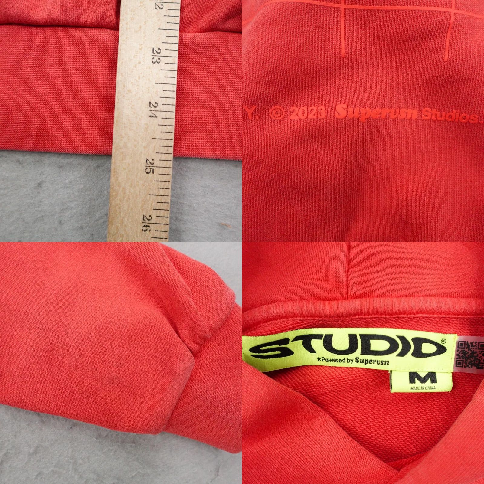 Vintage Studio Supervsn Hoodie Mens Medium Red Pullover Sweatshirt High Frequency Terry Size US M / EU 48-50 / 2 - 8 Thumbnail
