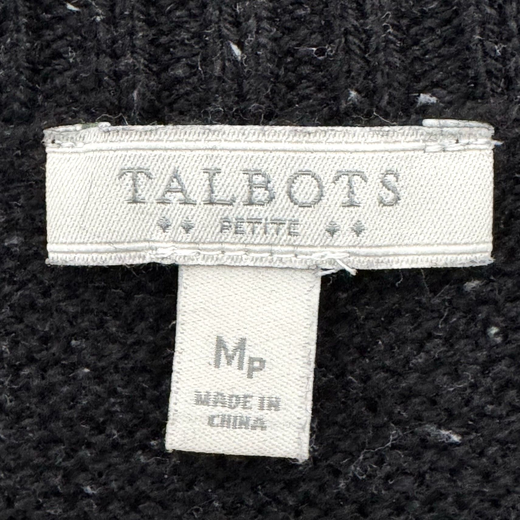 Talbots VINTAGE Talbots Sweater M Petite Black Cable-Knit Speckled Preppy Grandmacore Academia Womens Pullover Long Sleeve Size M / US 6-8 / IT 42-44 - 5 Thumbnail
