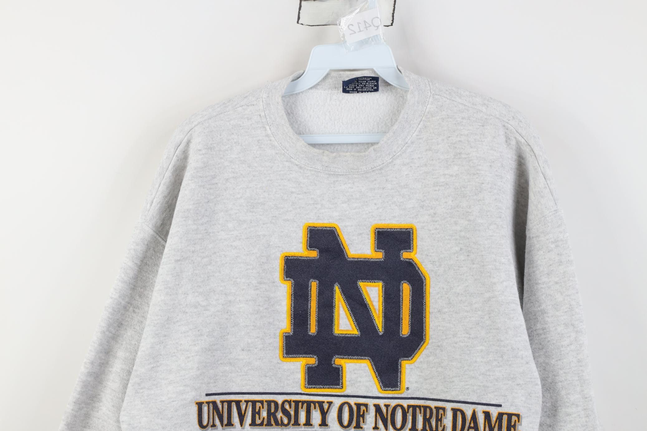 Vintage Vintage 90s University of Notre Dame Crewneck Sweatshirt USA Size US L / EU 52-54 / 3 - 2 Thumbnail