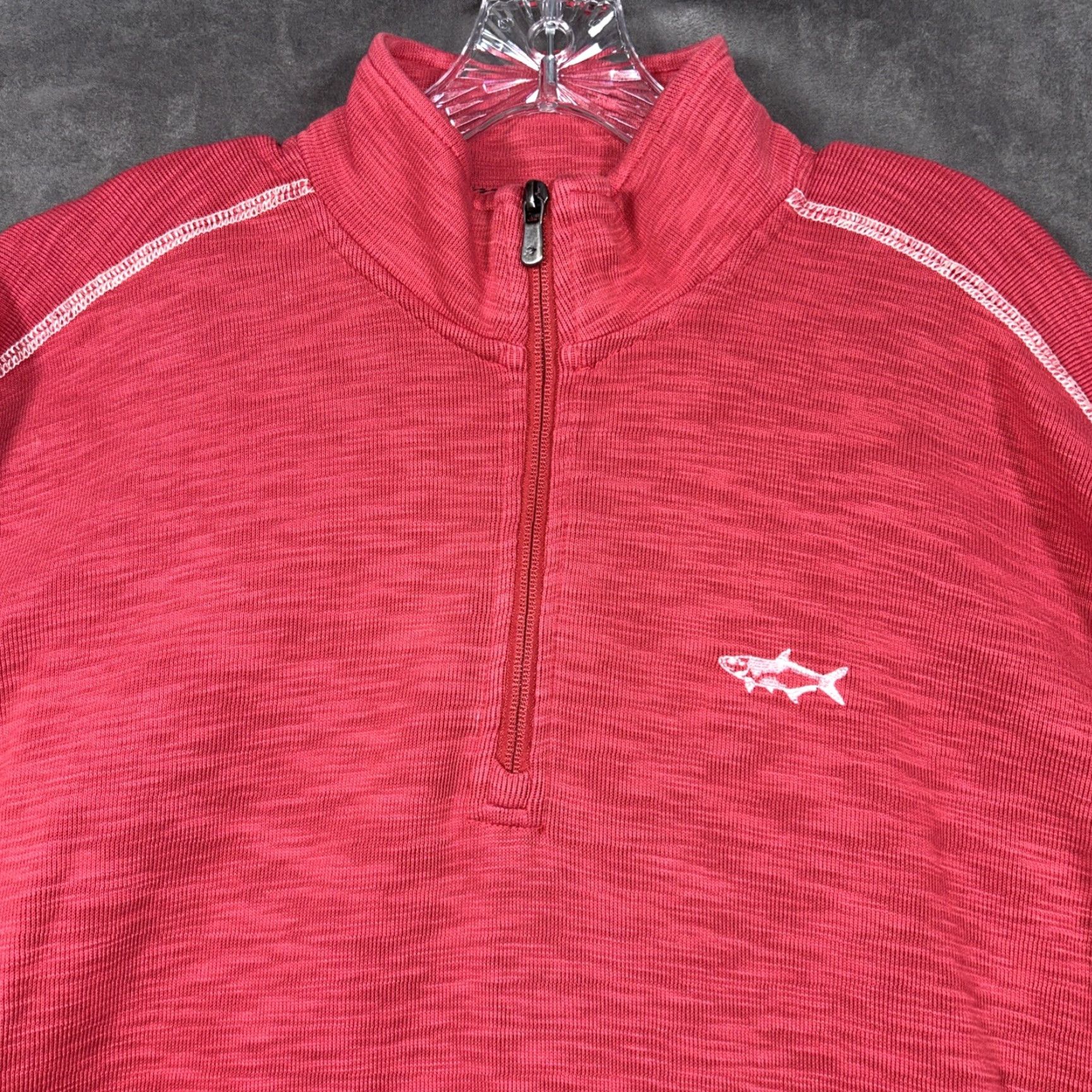Orvis Orvis Mens L 1/4 Zip Pullover Stretch Sweater Heather Salmon Color Knit Embroidered 1/4 Zip Performance Hiking Fishing Sweatshirt Pullover Regular Size US L / EU 52-54 / 3 - 2 Thumbnail