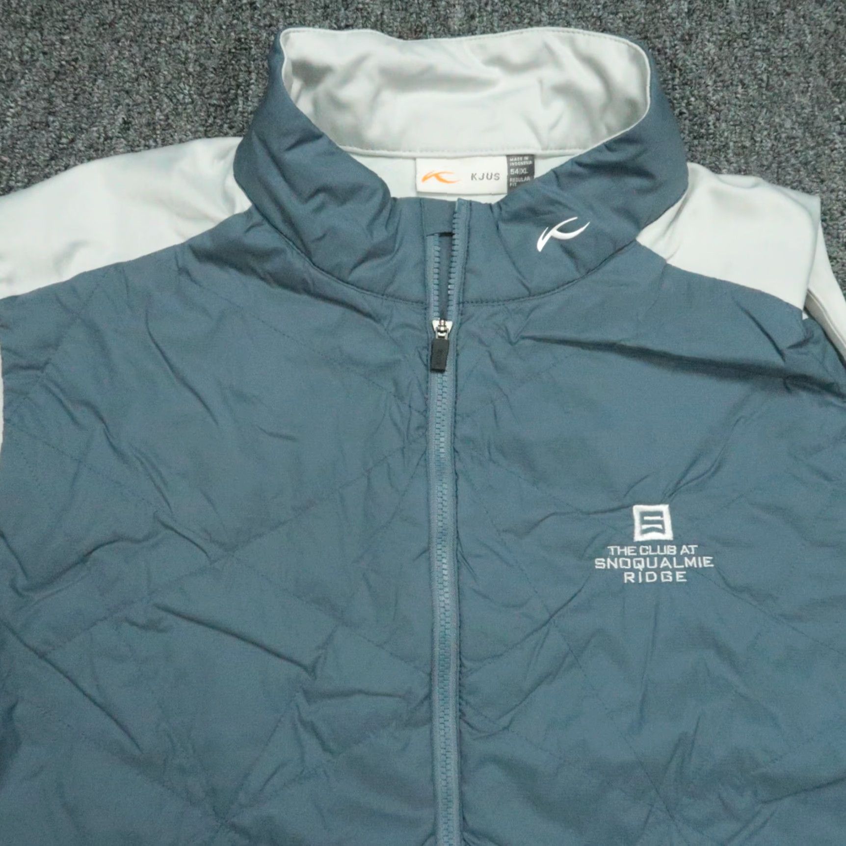 KJUS KJUS Vest Mens XL Blue Gray Retention Performance The Club At Snoqualmie Ridge Size US XL / EU 56 / 4 - 2 Thumbnail
