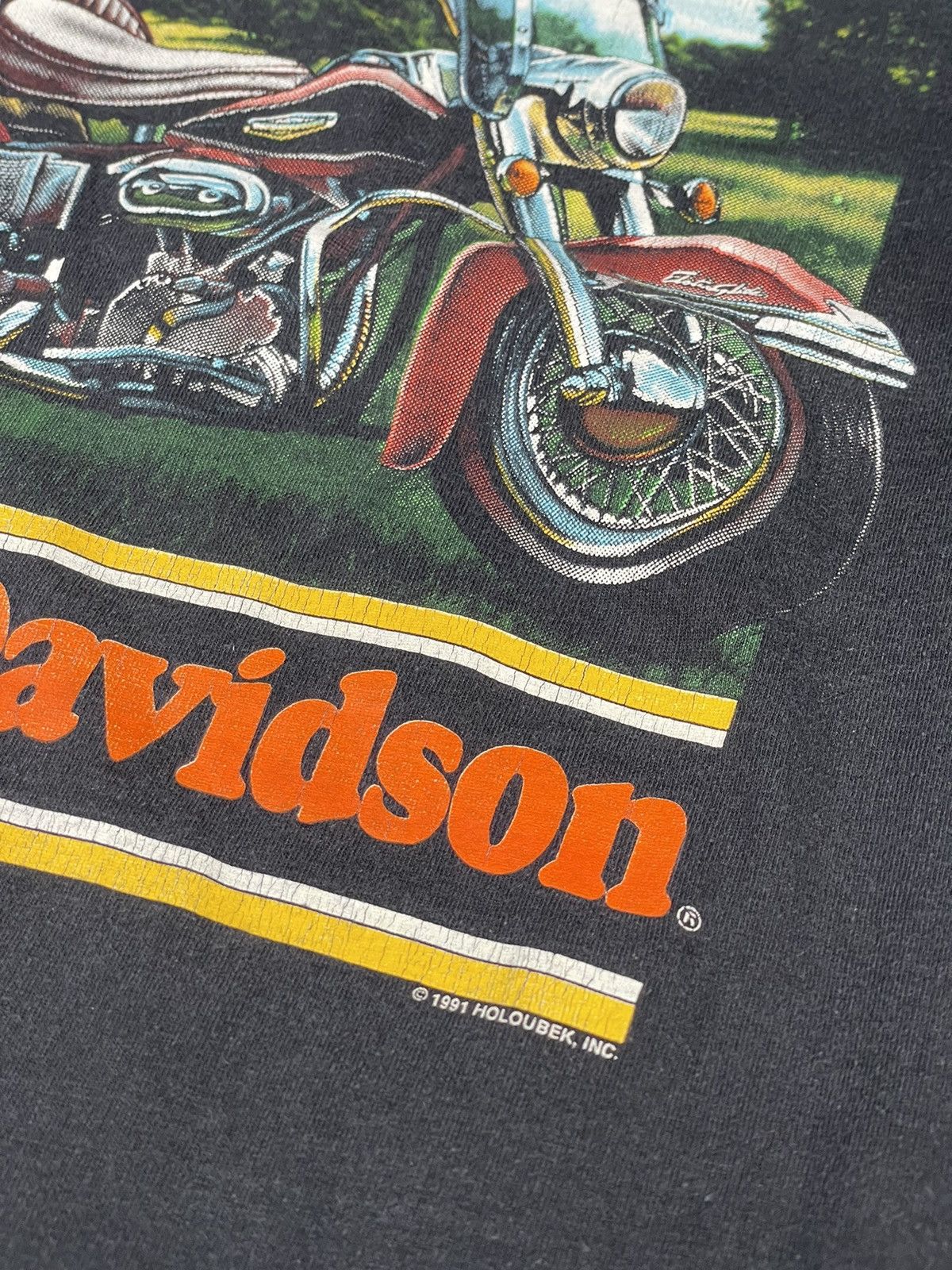 Harley Davidson × Vintage VTG 1991 Harley Davidson Shovelhead T-Shirt Size XL Size US XL / EU 56 / 4 - 3 Thumbnail