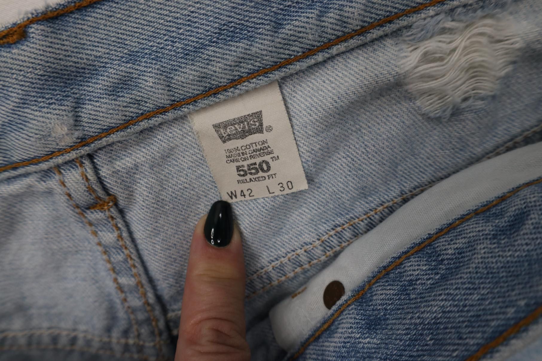 Levi's Vintage 90s Levis 550 Relaxed Fit Denim Jeans Blue Cotton Size US 42 / EU 58 - 10 Thumbnail