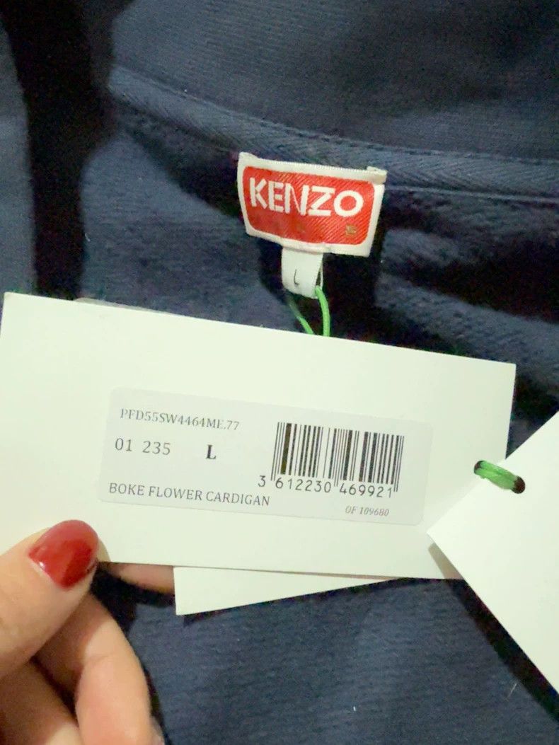 Kenzo KENZO Back flower letter print V-neck single row knit swea Size US L / EU 52-54 / 3 - 3 Thumbnail