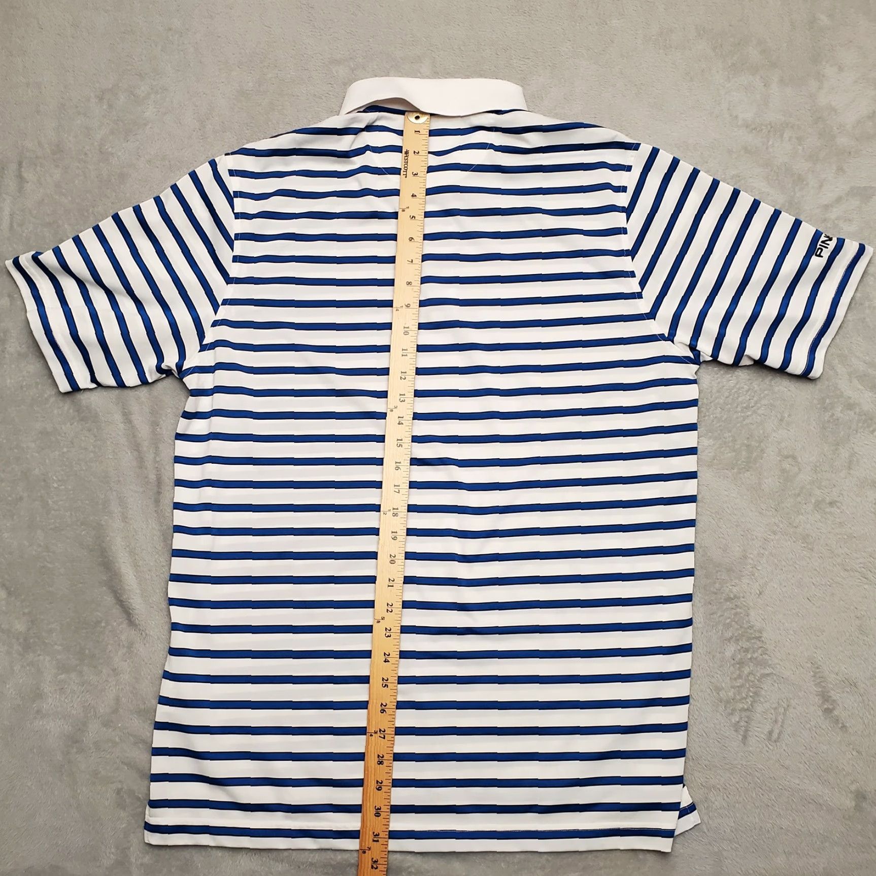 Vintage Ping Shirt Mens XL Blue Striped Performance Polo Golf Casual Size US XL / EU 56 / 4 - 7 Thumbnail