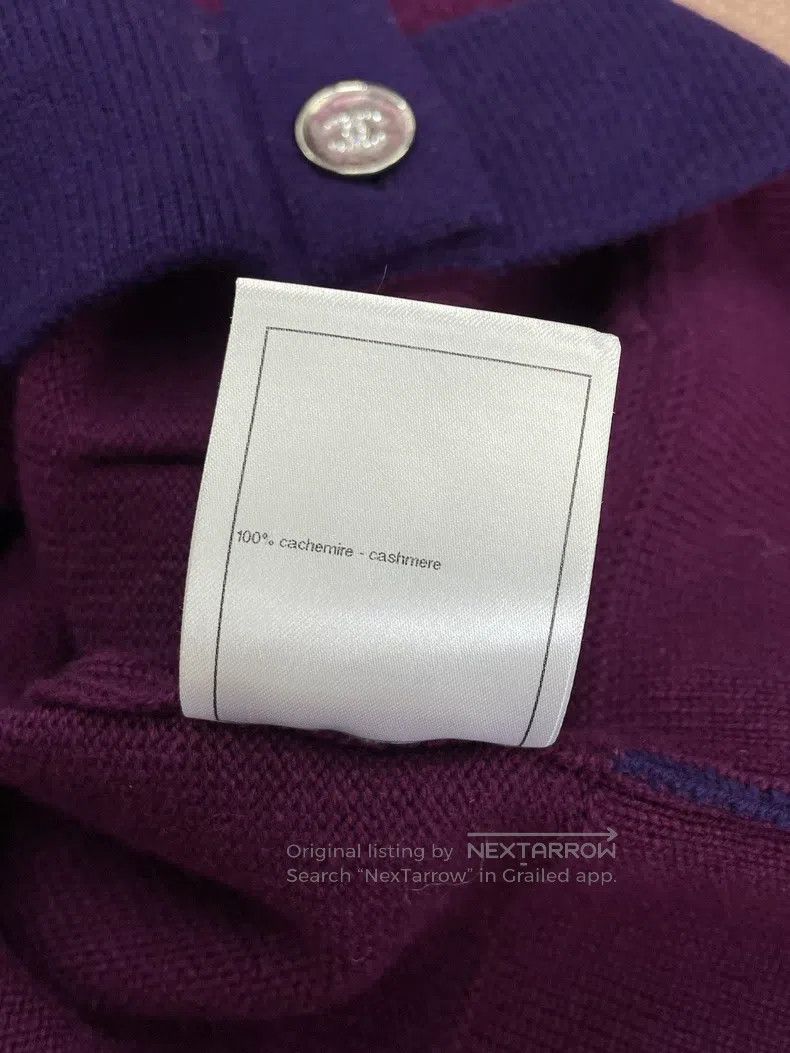 Chanel Chanel 23B purple short cashmere cardigan jacket Size XS / US 0-2 / IT 36-38 - 6 Thumbnail