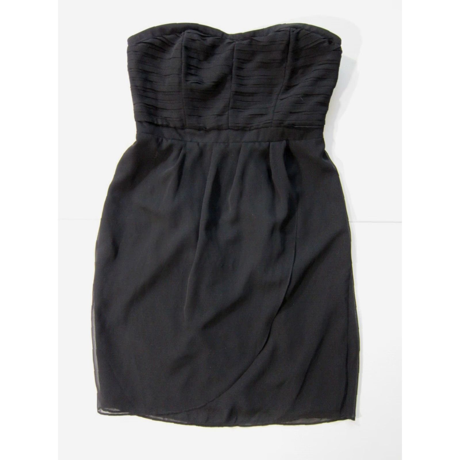 Vintage NWT Lauren Conrad Black Silky Sleeveless Sweatheart Drop Waist Sheath Dress 2/S Size XS / US 0-2 / IT 36-38 - 7 Thumbnail