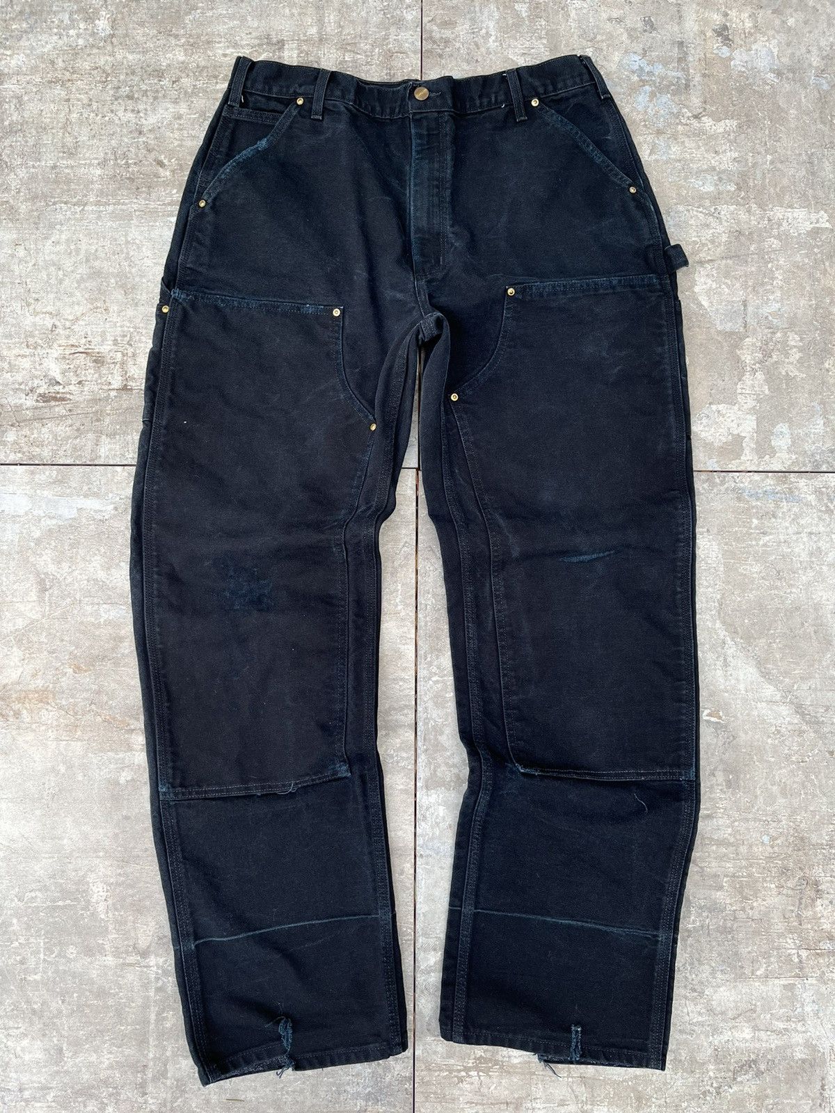 Carhartt × Vintage Vintage Faded Carhartt Double Knee Distressed Pant Size US 34 / EU 50 - 1 Thumbnail