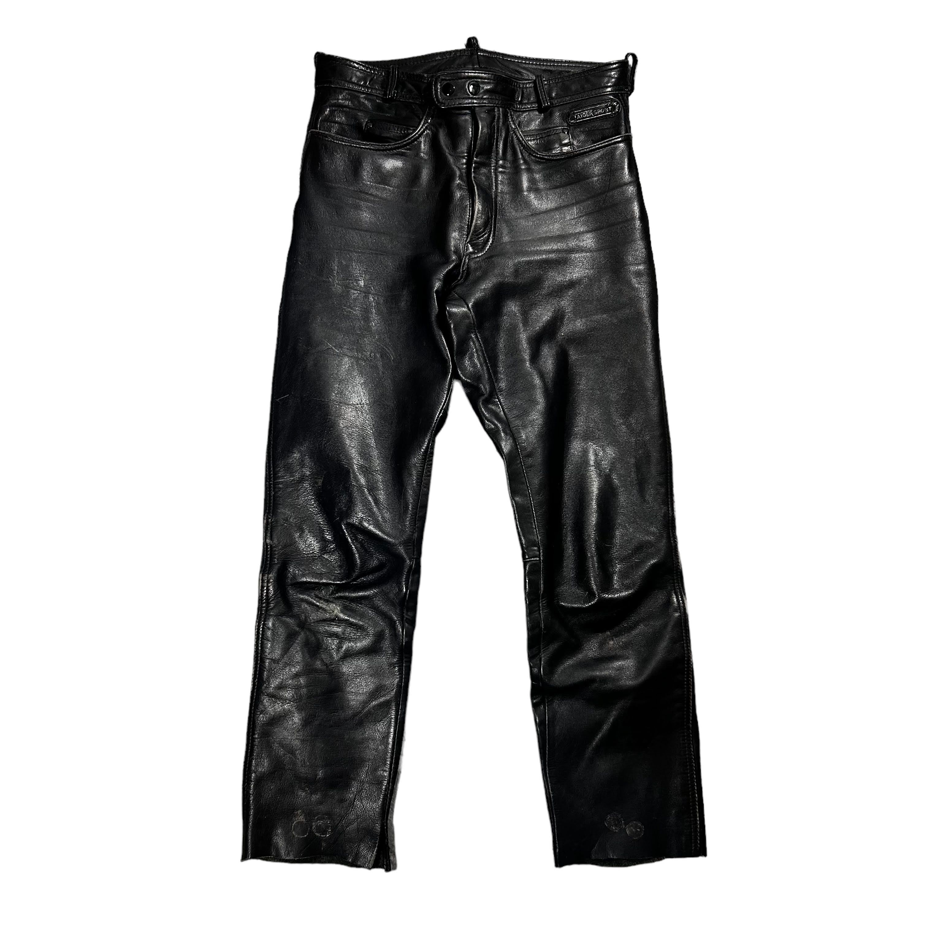 Genuine Leather × Vintage Vintage Heavy Black Leather Pants