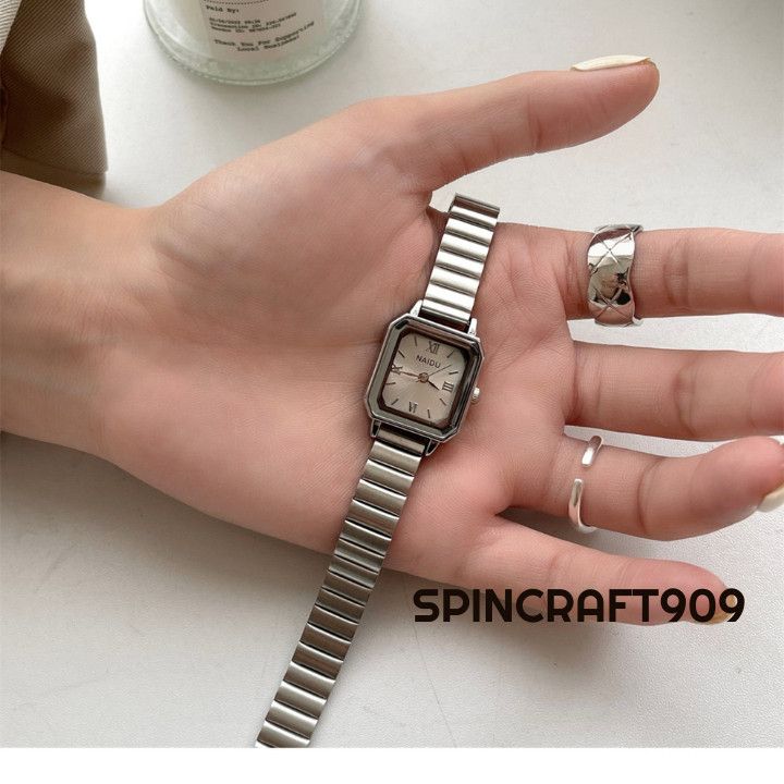 Jewelry Square Retro Vintage Silver Watch Size ONE SIZE - 1 Thumbnail