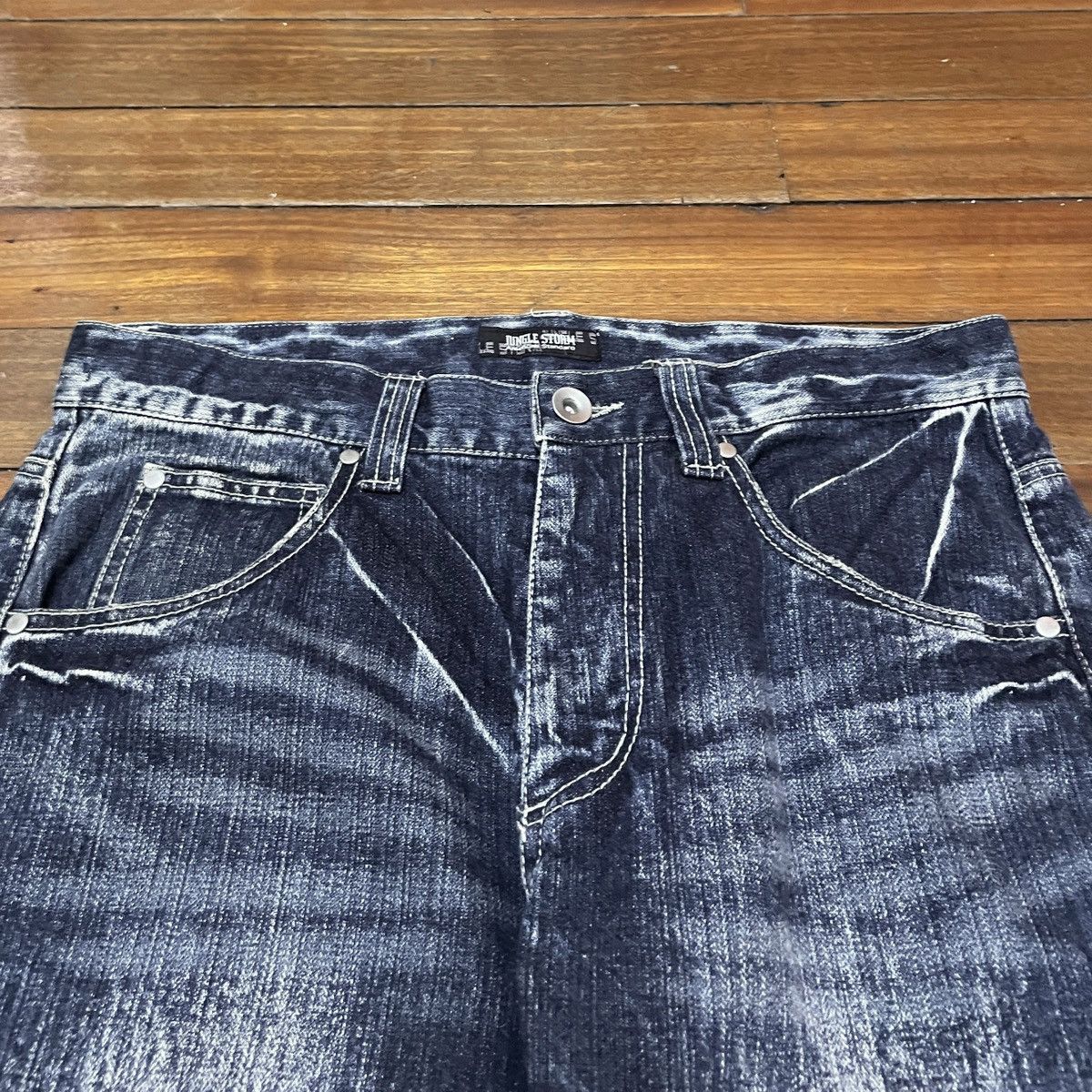 Vintage Rare Design Vintage Japanese Brand Jungle Storm Jeans 1990s Size US 33 - 3 Thumbnail