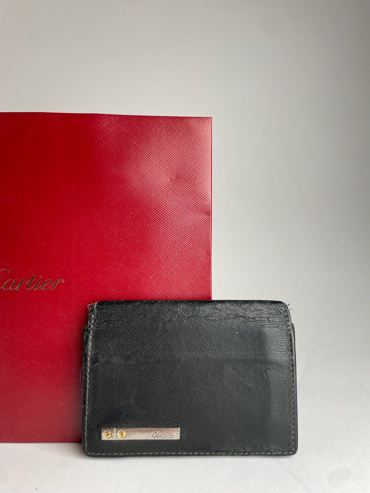 Cartier Vintage Leather Card Holder Black Size ONE SIZE - 1 Thumbnail