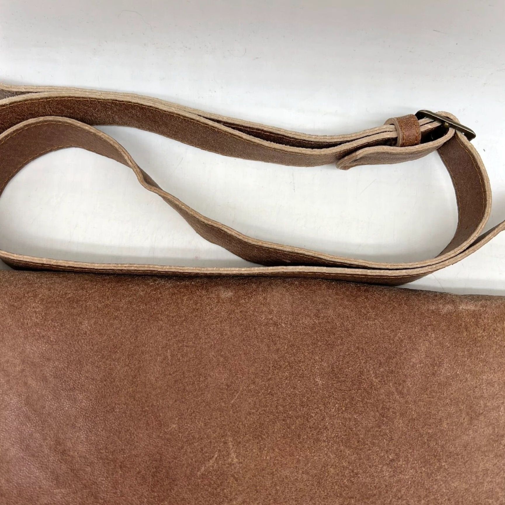 Vintage VINTAGE MAY-KO Leather Crossbody Bag Unisex Adults Medium Brown 14x14 Bohemian Designer Travel Casual Size ONE SIZE - 3 Thumbnail