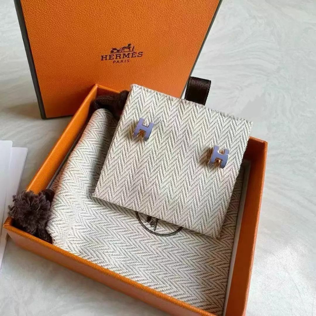 Hermes Hermes Pop Mini H Earrings Lilac AH035 Size ONE SIZE - 3 Thumbnail