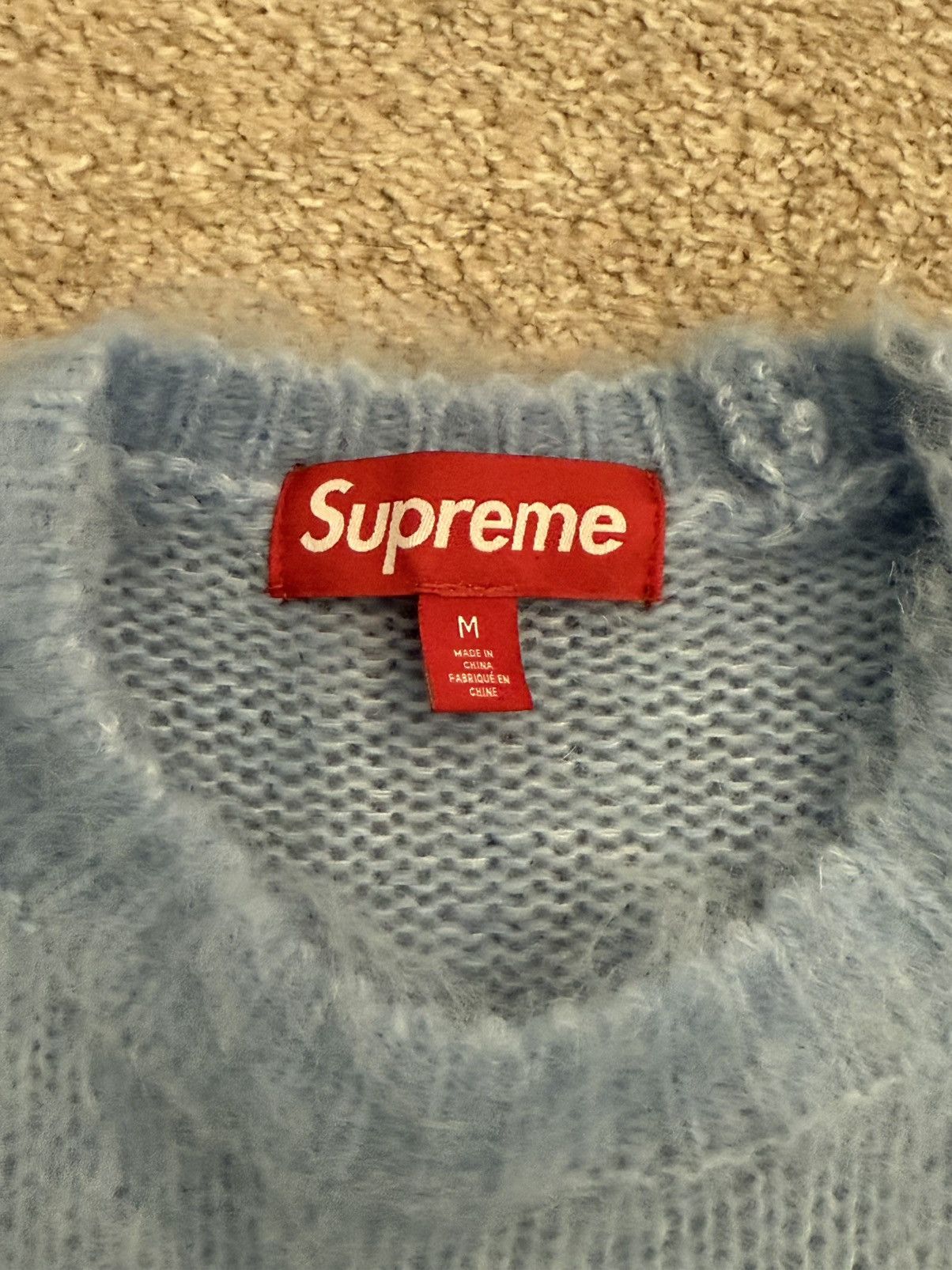 Supreme Supreme Brushed Mohair Sweater (Light Blue) Size US M / EU 48-50 / 2 - 3 Thumbnail