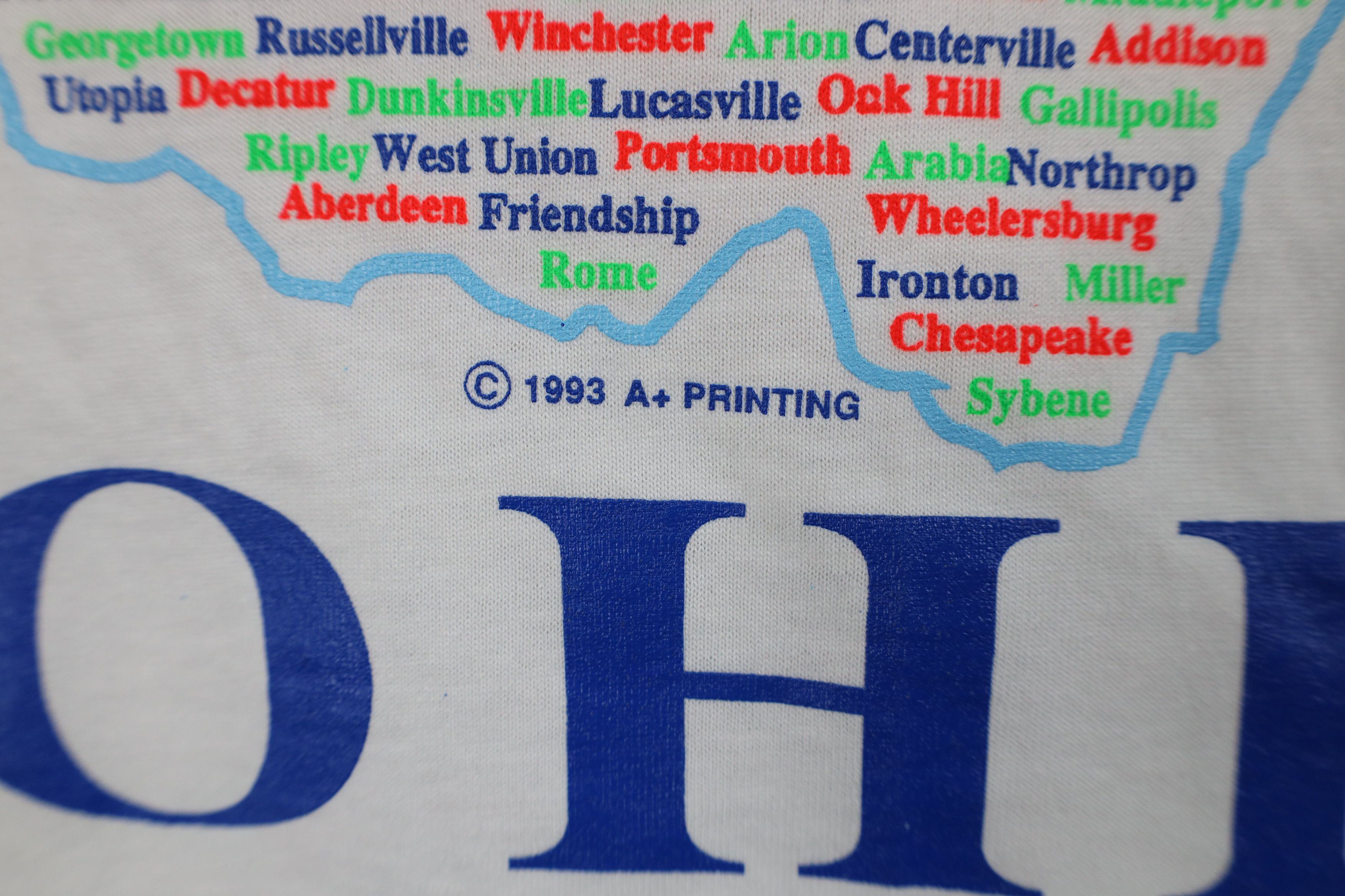 Vintage Deadstock Vintage 90s Ohio City Short Sleeve T-Shirt White Size US XL / EU 56 / 4 - 8 Thumbnail