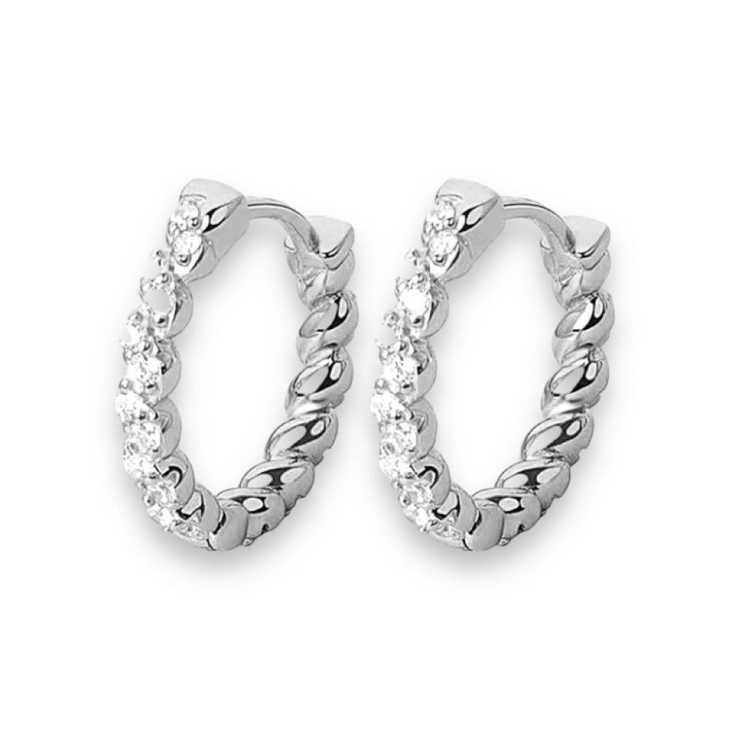 Other 14mm Small Silver Hoop Earrings for Women Simple Style Size ONE SIZE - 1 Thumbnail