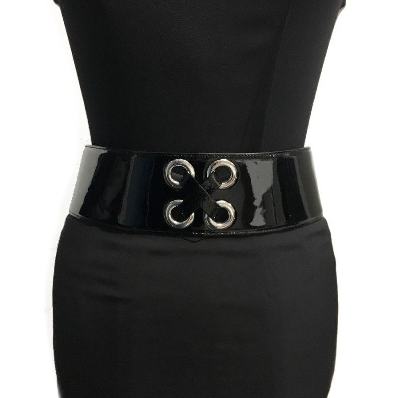 Alexander McQueen o1y0325 Size: 36 / High-Waist Belt in Black Size ONE SIZE - 3 Thumbnail