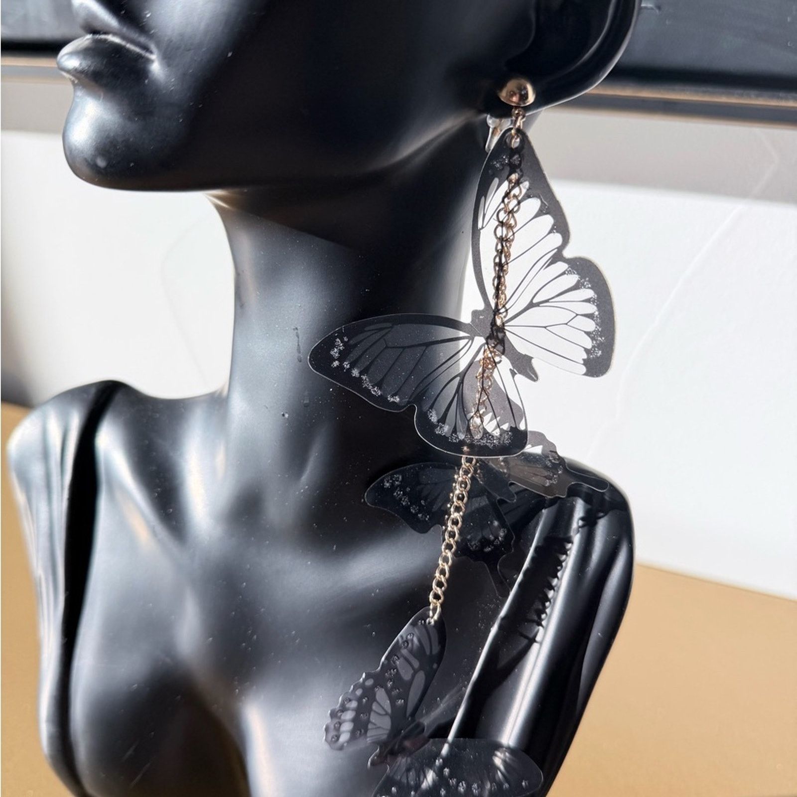 Other Acrylic Tassel Butterfly Long Drop Earrings Size ONE SIZE - 8 Thumbnail