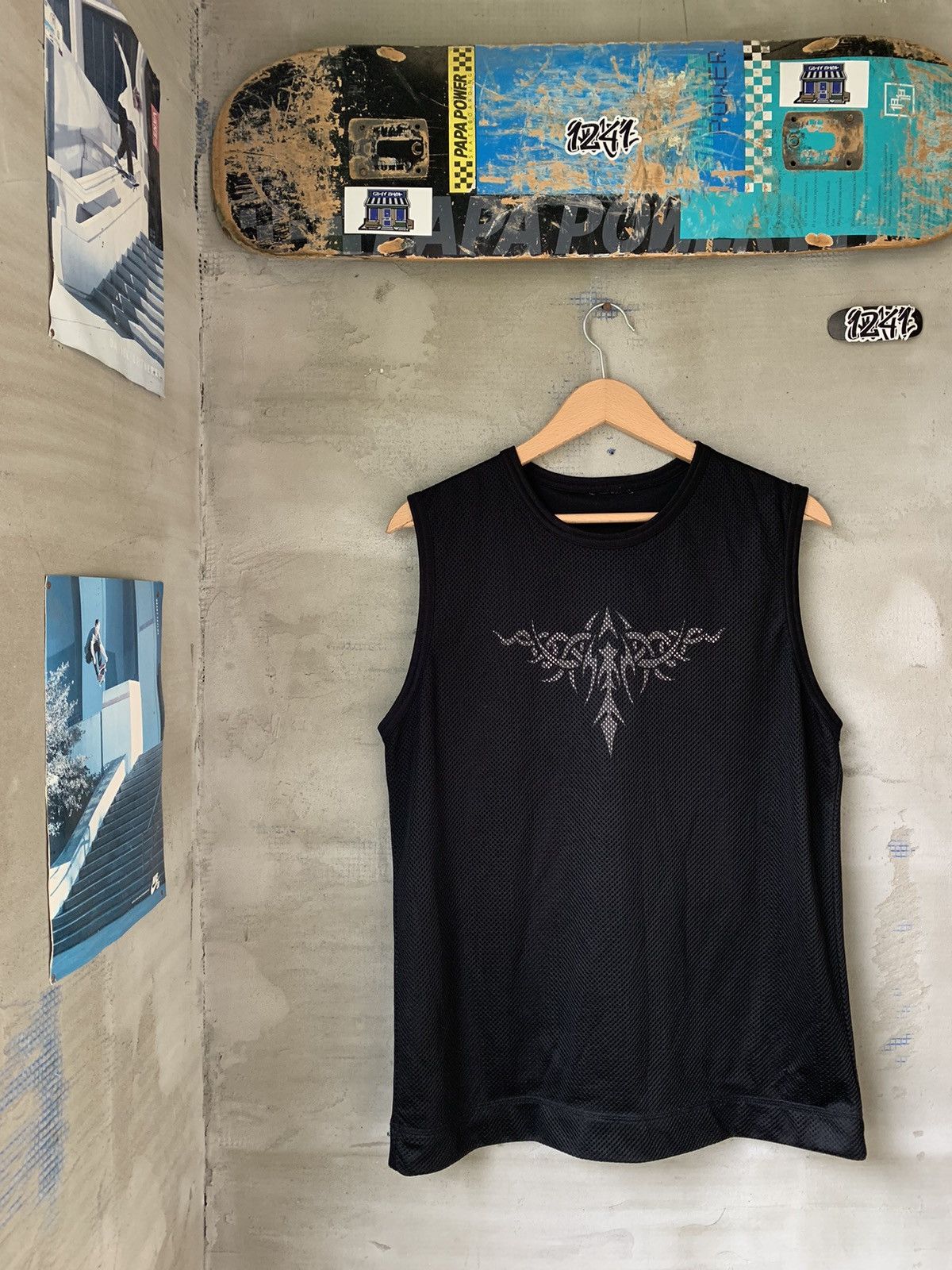 Other Vintage Tribal Black Flames Avant-Garde Y2K Tanktop Black Size US M / EU 48-50 / 2 - 1 Thumbnail