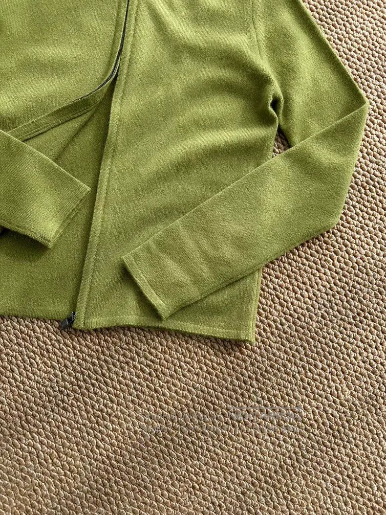 Hermes Hermes Green Cashmere Zip Knit Top, Women's Size XS / US 0-2 / IT 36-38 - 3 Thumbnail