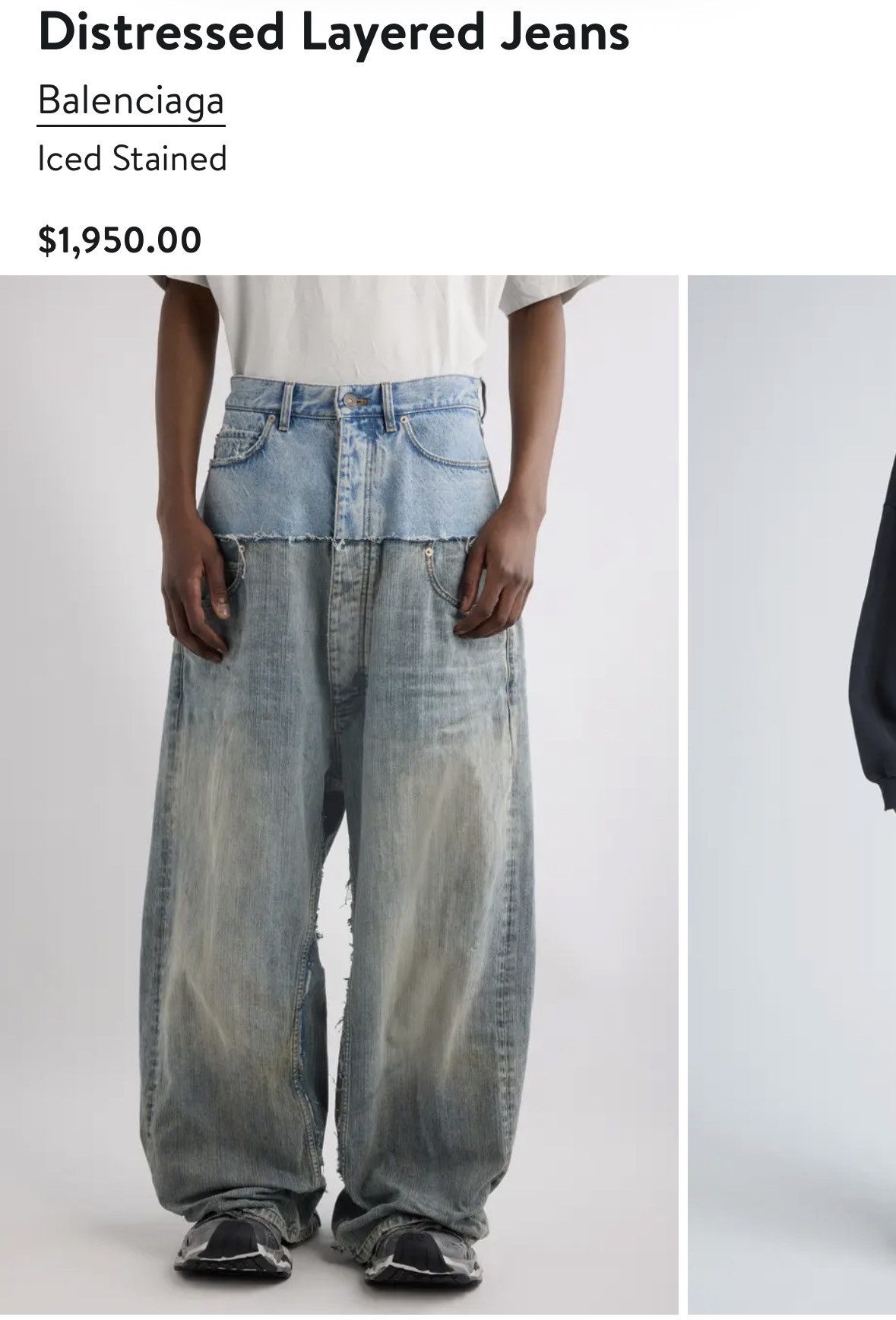 Balenciaga Balenciaga Distressed Layered Jeans Size US 33 - 1 Thumbnail