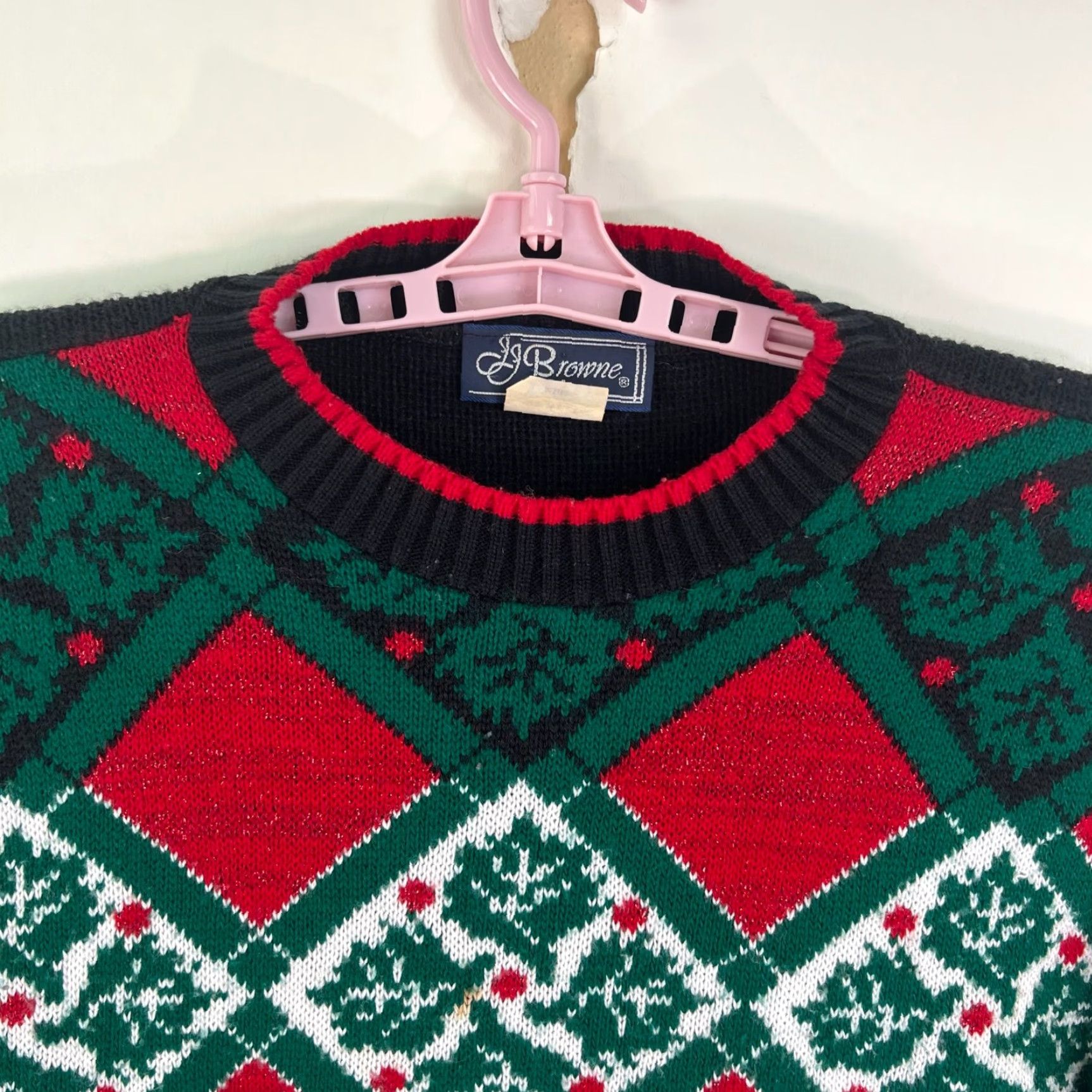 Vintage VINTAGE JJ Browne Christmas Sweater Womens Size 8 M Red Green BOHO Vintage Made USA Size M / US 6-8 / IT 42-44 - 3 Thumbnail