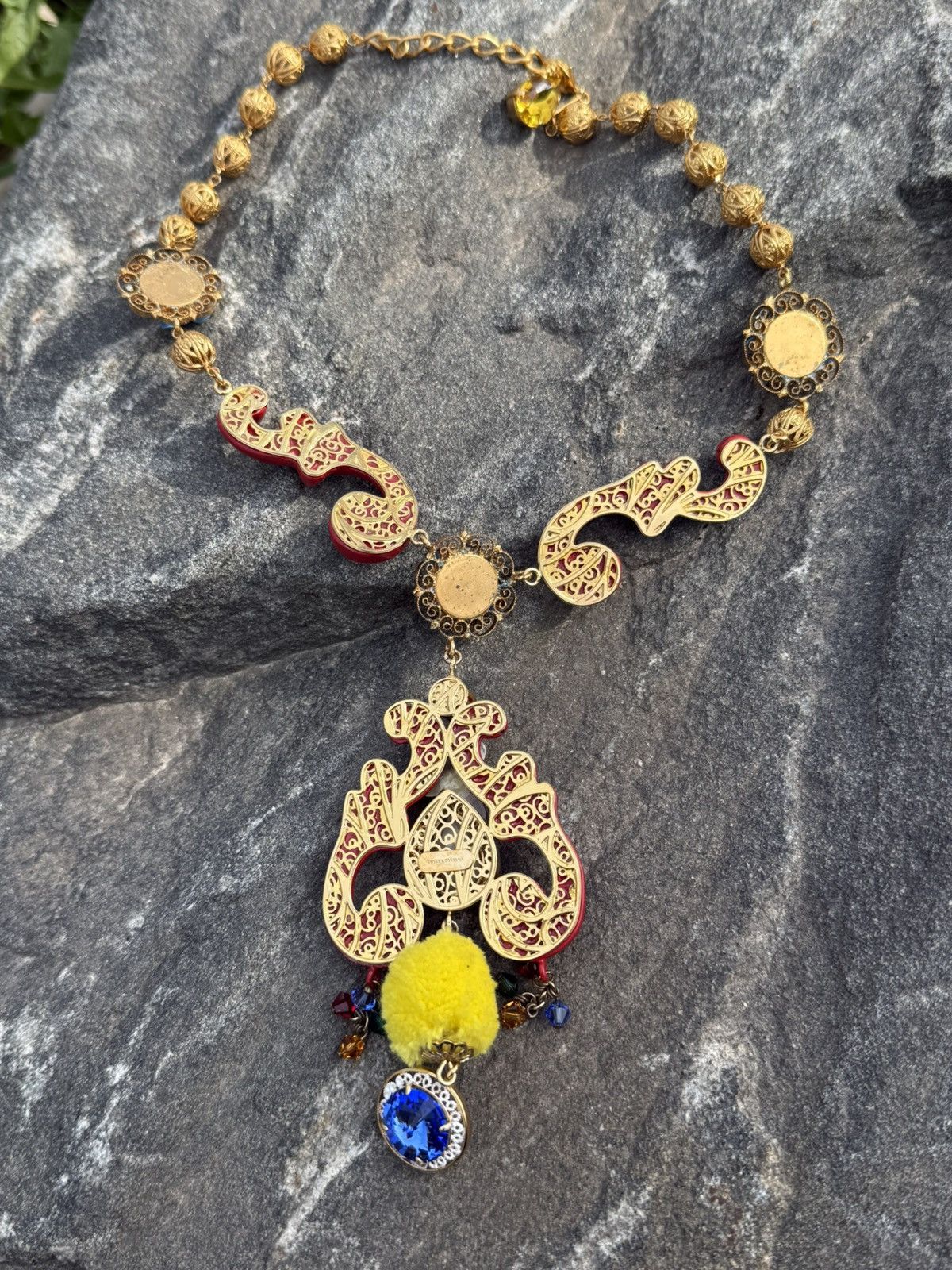 Dolce & Gabbana Dolce & Gabbana Taormina Embellished Pendant Necklace Size ONE SIZE - 9 Thumbnail