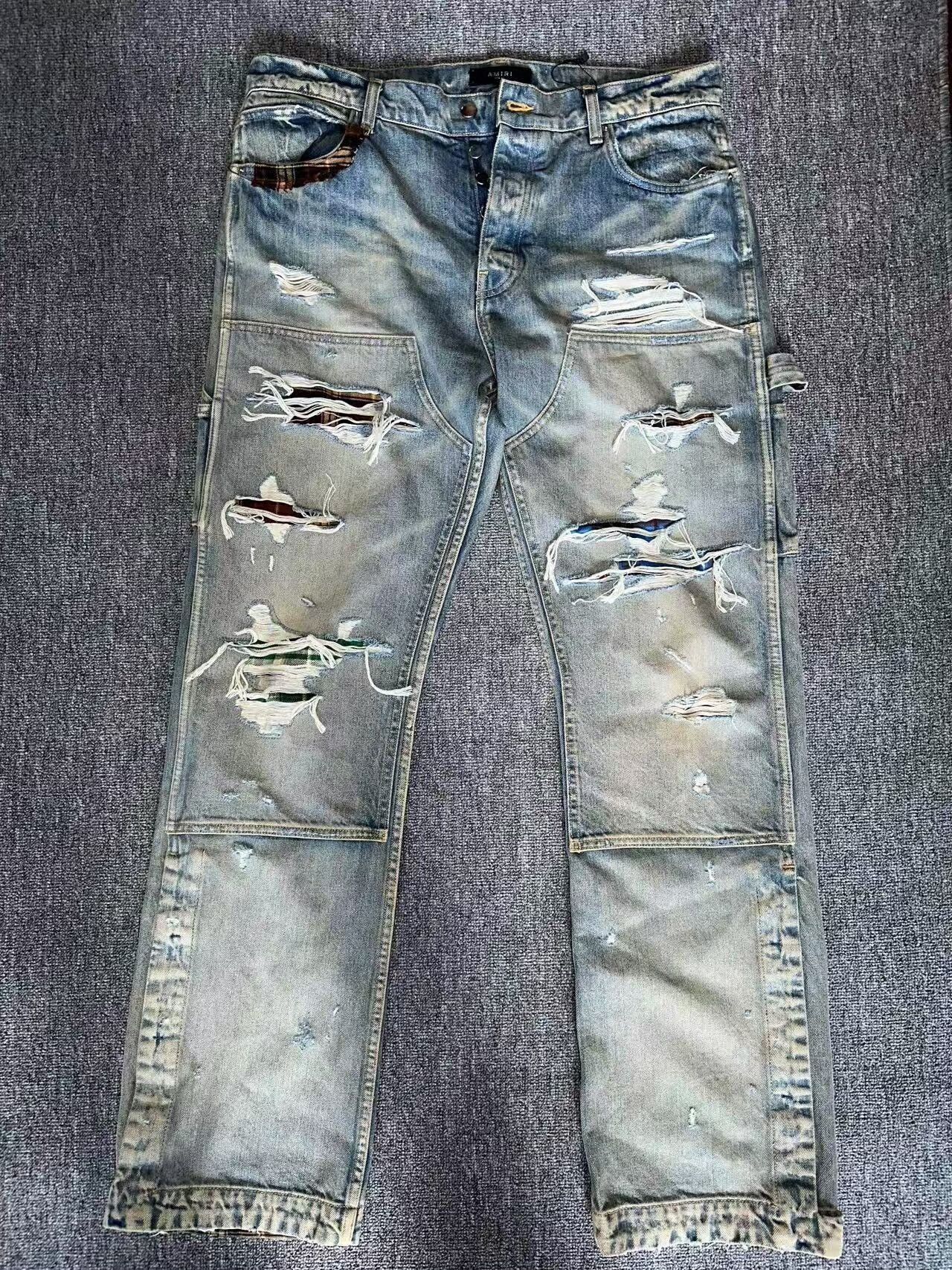 Amiri amiri distressed loose fit denim pants Size US 34 / EU 50 - 1 Thumbnail