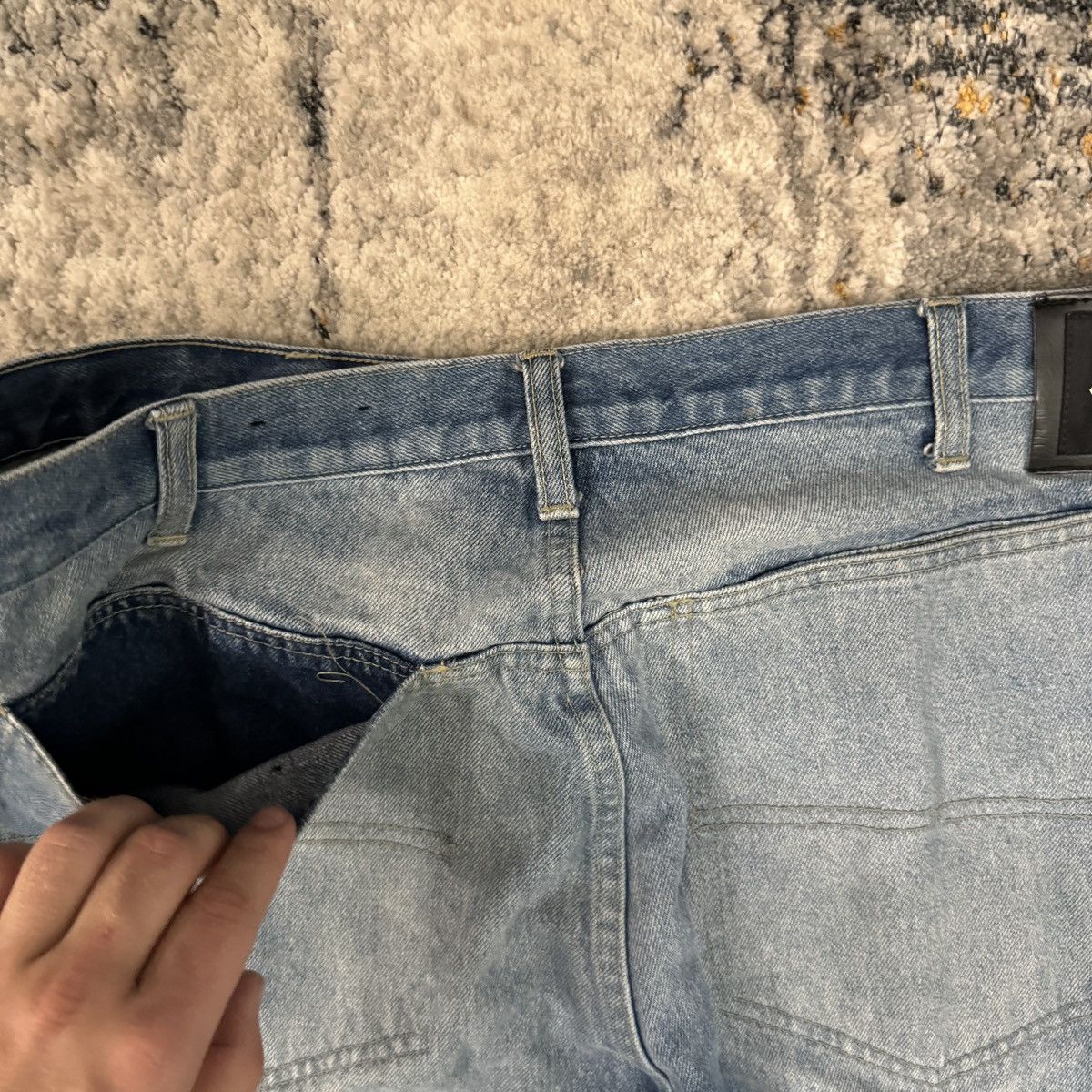 Sean John × StraightFaded × Vintage Vintage y2k Sean John faded baggy wide leg unique jeans Size US 40 / EU 56 - 3 Thumbnail