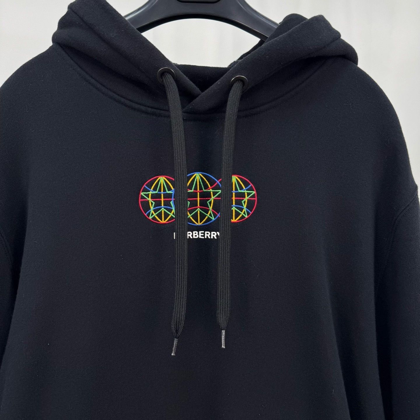 Burberry Burberry Black Embroidered Letter Hoodie Size US L / EU 52-54 / 3 - 3 Thumbnail