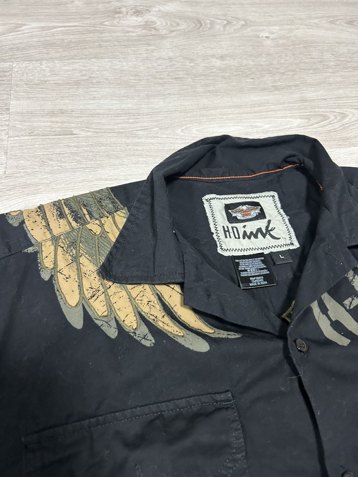 Harley Davidson Vintage Harley-Davidson Men’s Black Button-Down Shirt Eagle Size US L / EU 52-54 / 3 - 5 Thumbnail