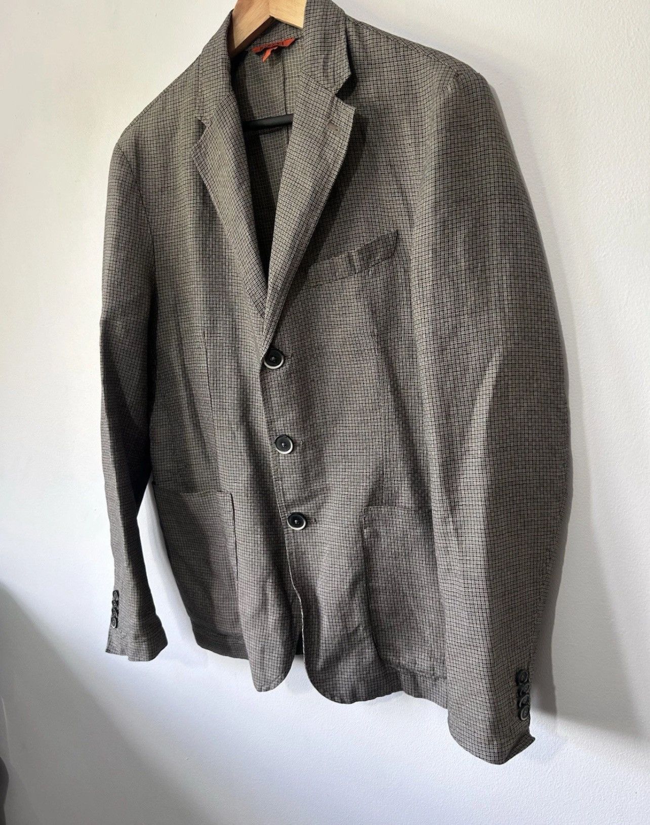 Barena Venezia Barena Tailored Jacket, Dark Grey Check Pattern. EU size 48 Size 40R - 2 Thumbnail
