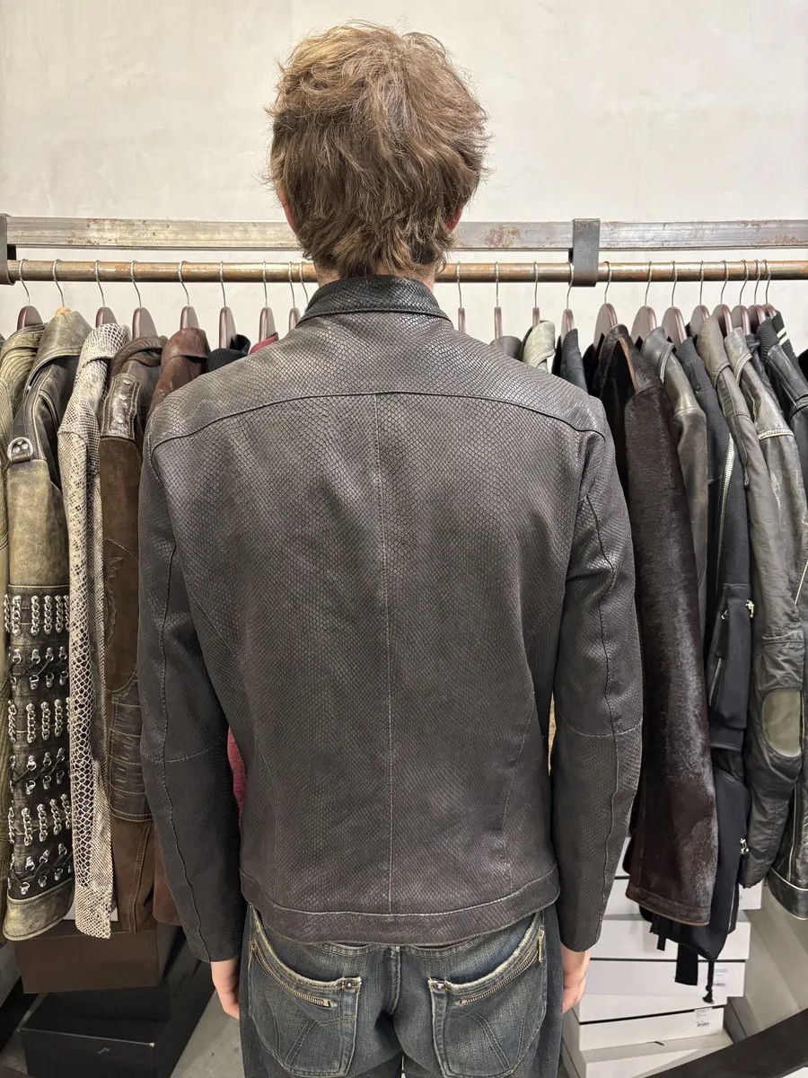 Emporio Armani SS2009 Emporio Armani Brown Snakeskin Effect Leather Multi Zips Jacket Size US S / EU 44-46 / 1 - 5 Thumbnail
