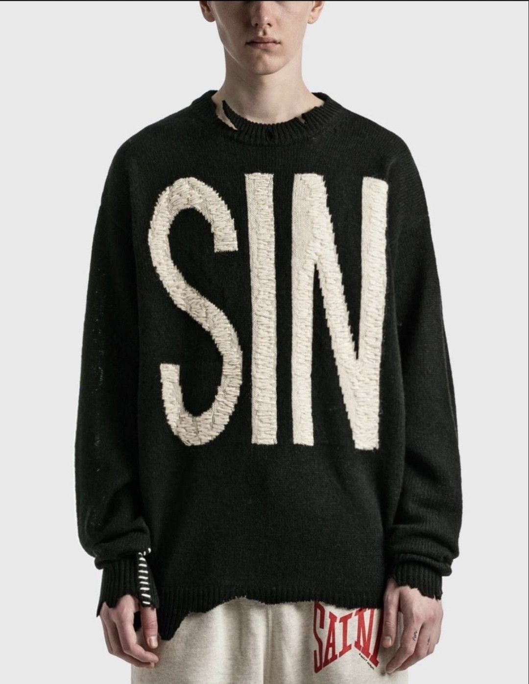 Saint Michael Sin distressed sweater Size US M / EU 48-50 / 2 - 1 Thumbnail