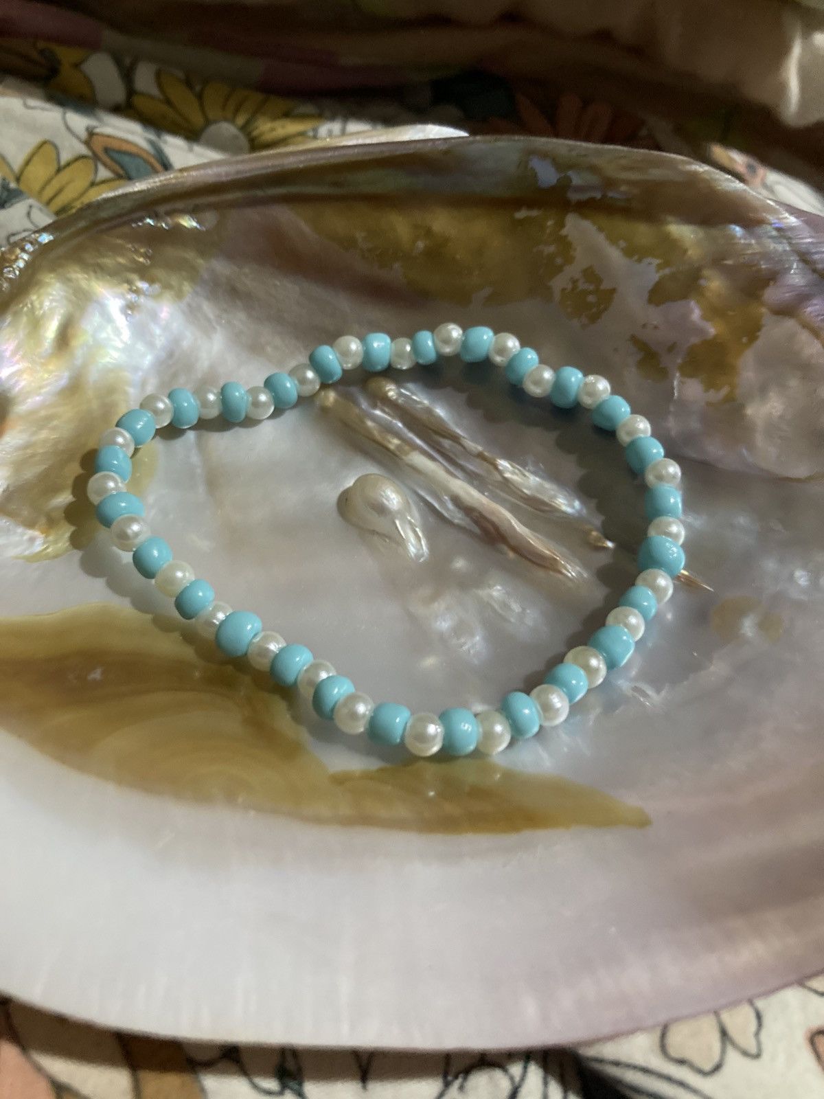 Other Blue and faux pearl bracelet Size ONE SIZE - 1 Thumbnail