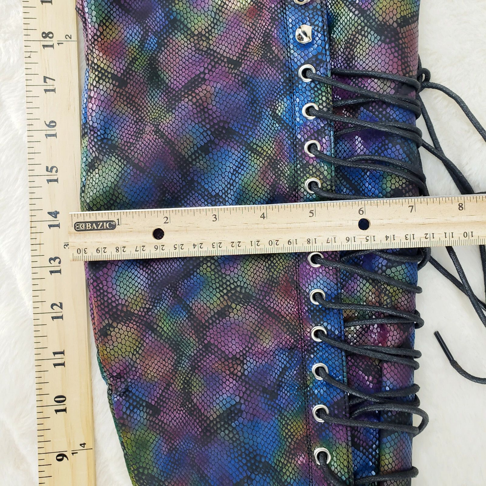 Other Travis Colorful Rainbow Snake Corset Lace Over the Knee Fash Size US 6.5 / IT 36.5 - 8 Thumbnail