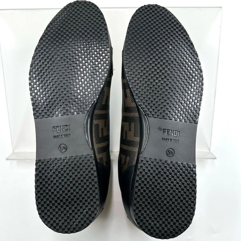 Fendi Fendi Black Brown Logo LaceUp Sneakers Size US 8.5 / EU 41-42 - 7 Thumbnail