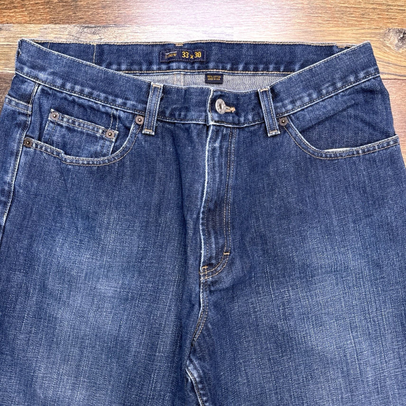 J.Crew VINTAGE J.CREW Jeans 33x30 Mid Rise Relaxed Fit Button Zip Cotton Denim 5-Pocket Blue USA 60737 Mens Size US 33 - 4 Thumbnail