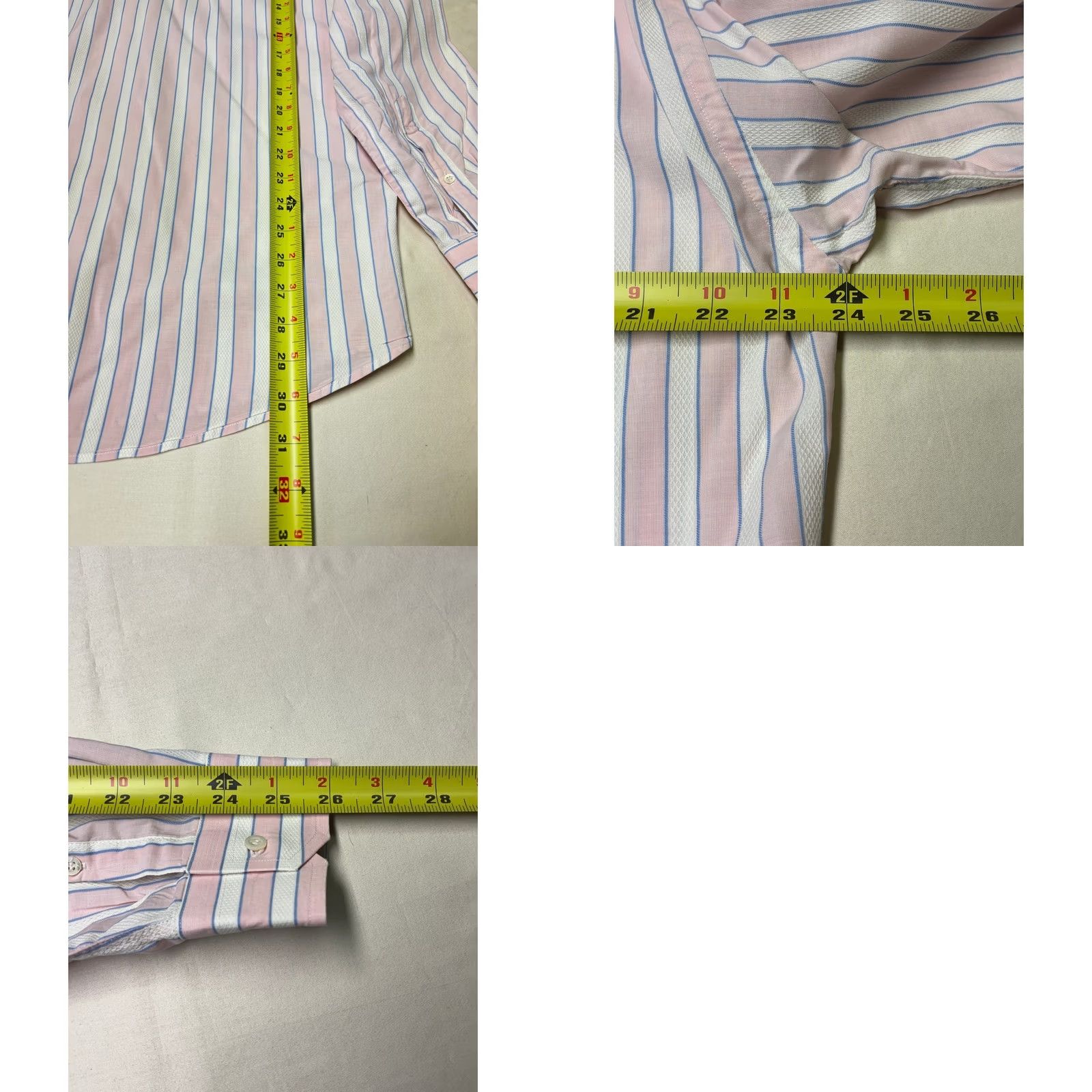 Canali CANALI Dress Shirt Men XL 41 Pink Blue White Striped 100% Cotton Made in Italy Long Sleeve Button Shirt N/A Size 46R - 8 Thumbnail