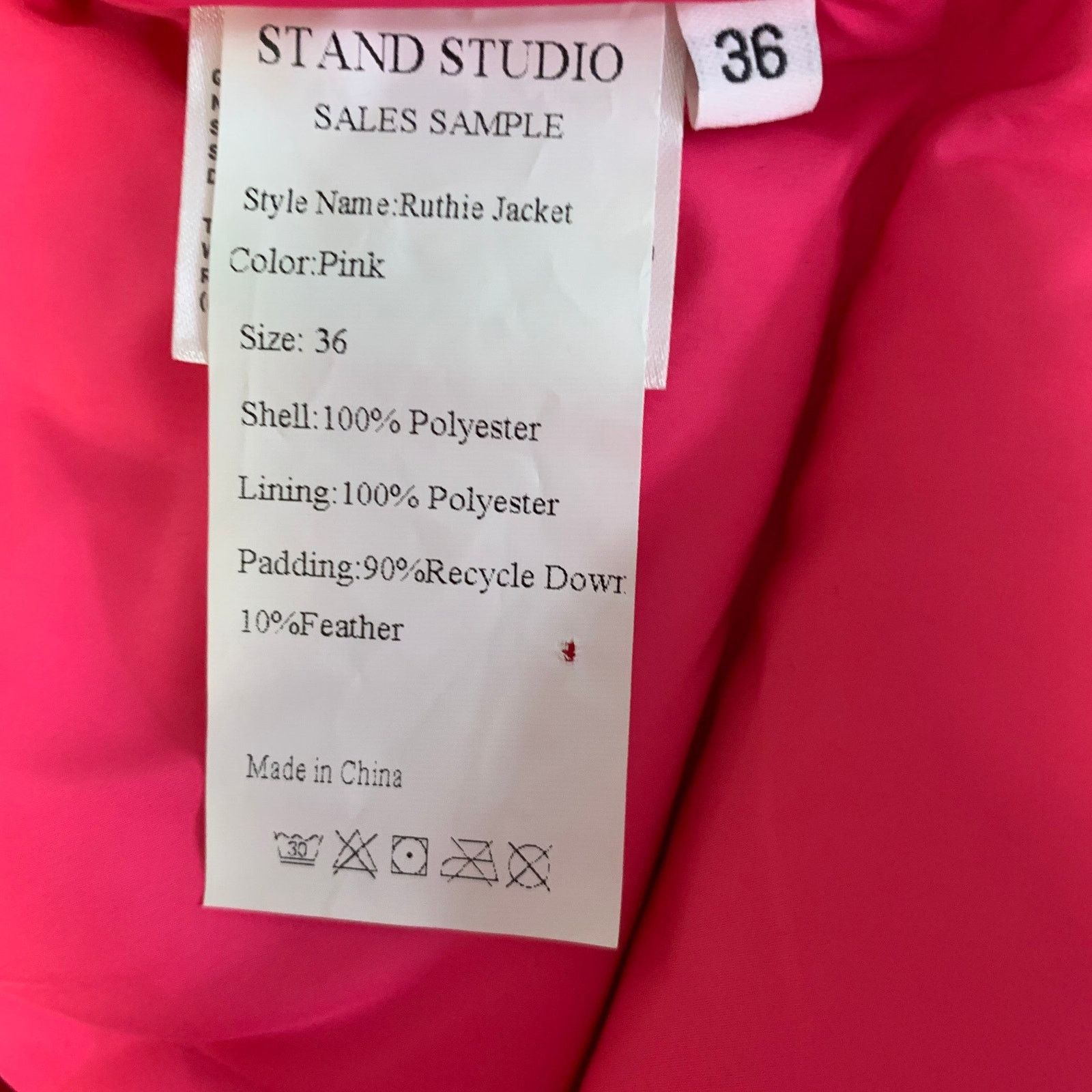 STAND STUDIO STAND STUDIO Size S Pink Polyester Quilted Cropped Jacket Size S / US 4 / IT 40 - 6 Thumbnail