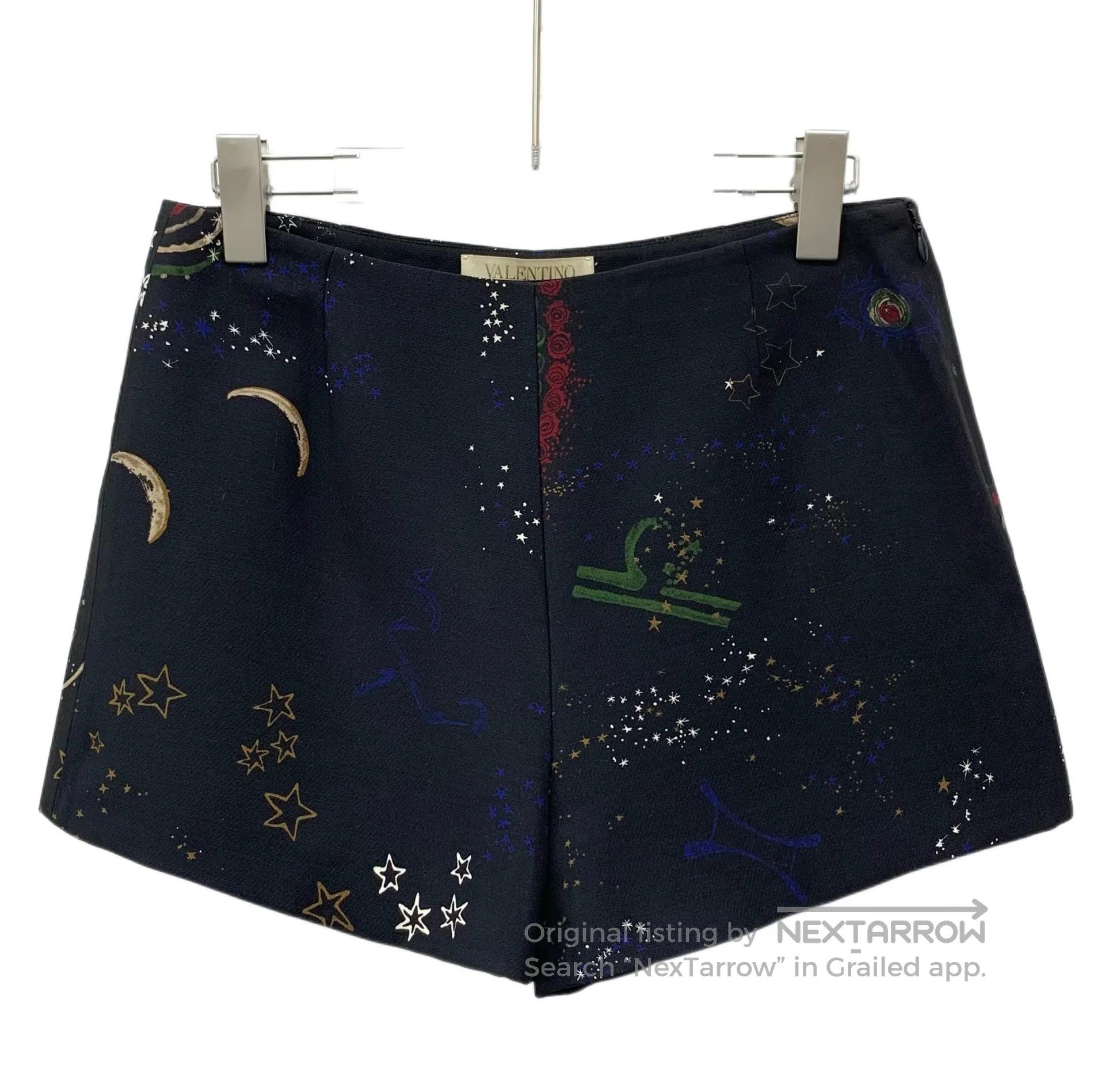 Valentino Valentino Black Starry Universe Printed Wool Casual Short Size 39" - 1 Thumbnail