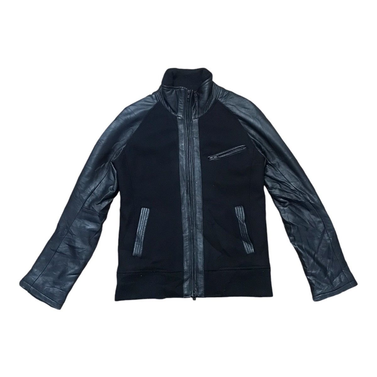 If Six Was Nine × Japanese Brand × Murder License 🌎Murder License Wool Half Leather Black Jacket Size US S / EU 44-46 / 1 - 2 Thumbnail