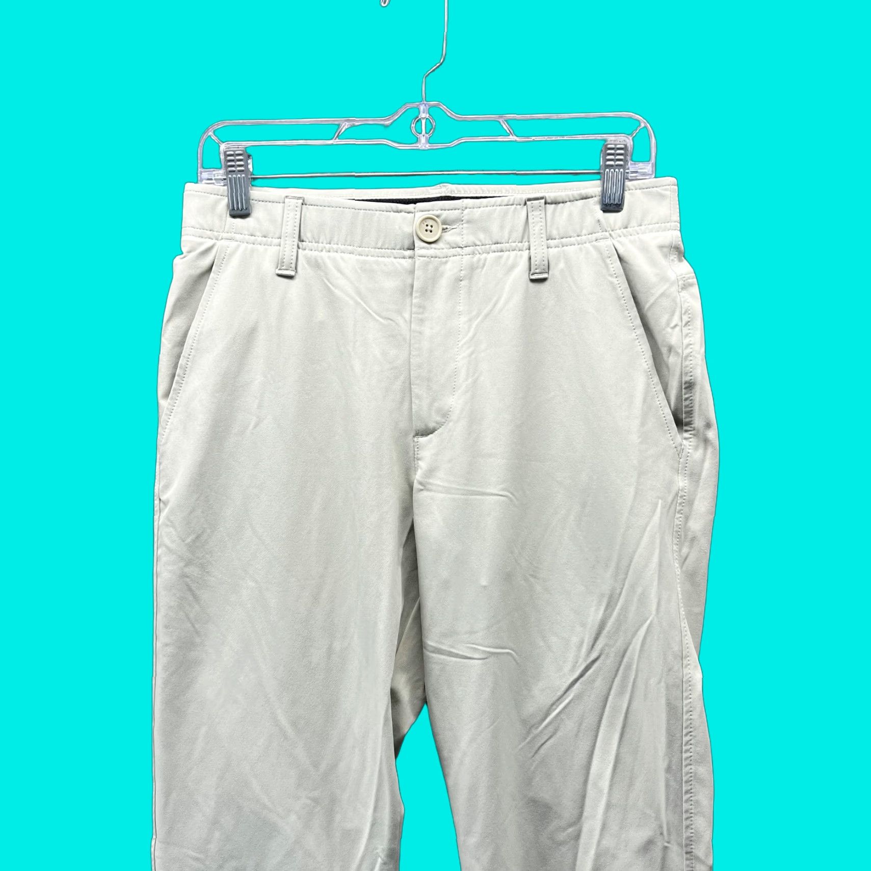 Under Armour Under Armour Pants Men 30x30 Khaki Beige Flat Front Chino Print? No—Beige Flat Front UA Stretch Golf Pants Men 30x30 Regular Size US 30 / EU 46 - 1 Thumbnail