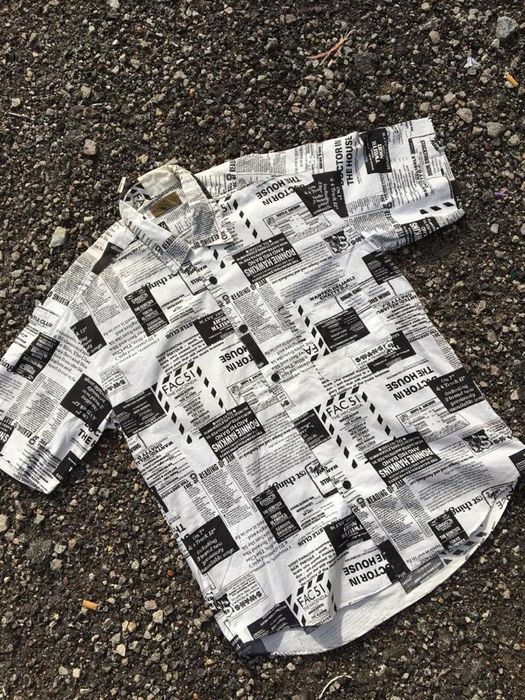 Japanese Brand Men's Gumu Newspaper Print Button Ups | Grailed