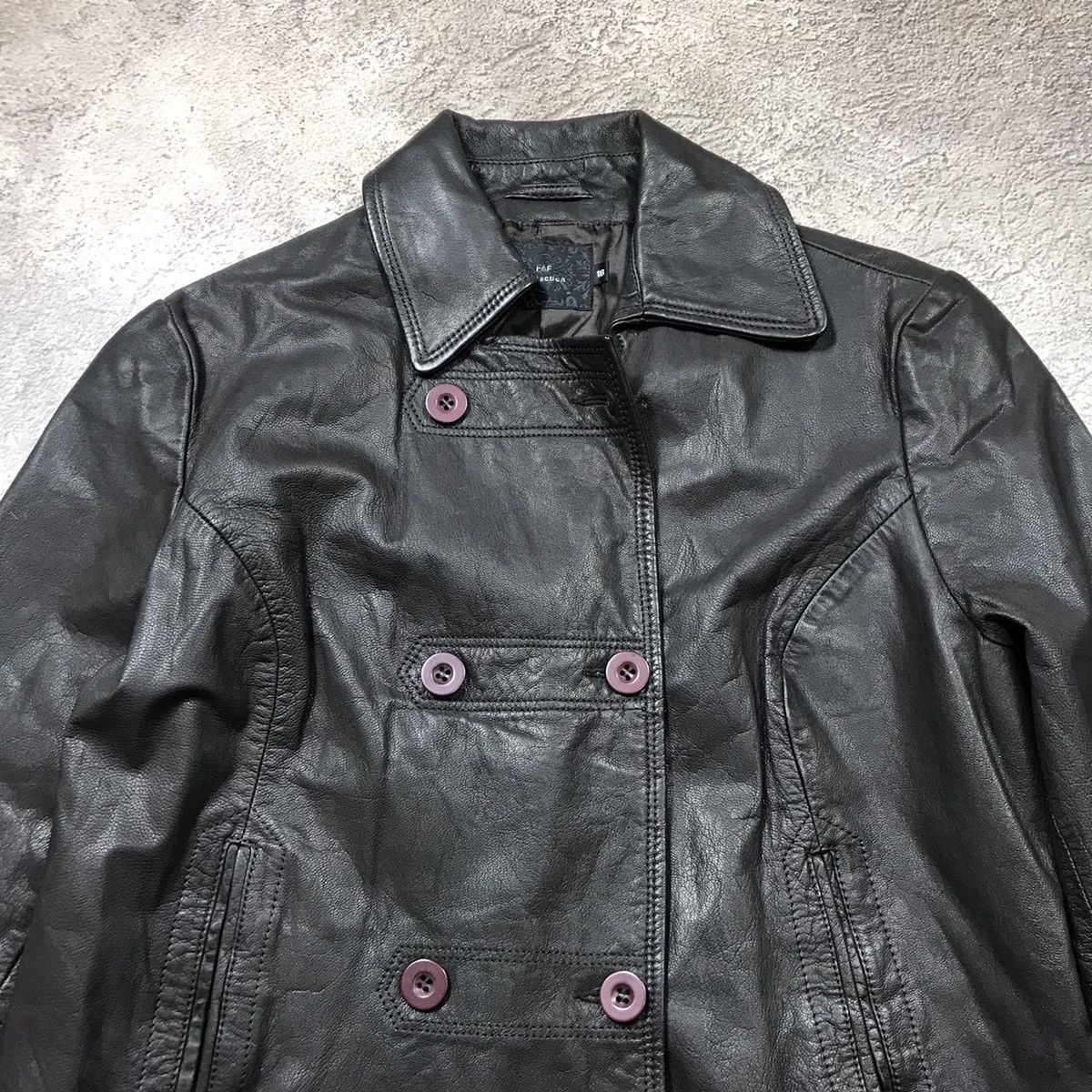 Vintage Vintage 90s Faded Black Double Breasted Jacket Streetwear M Size M / US 6-8 / IT 42-44 - 3 Thumbnail