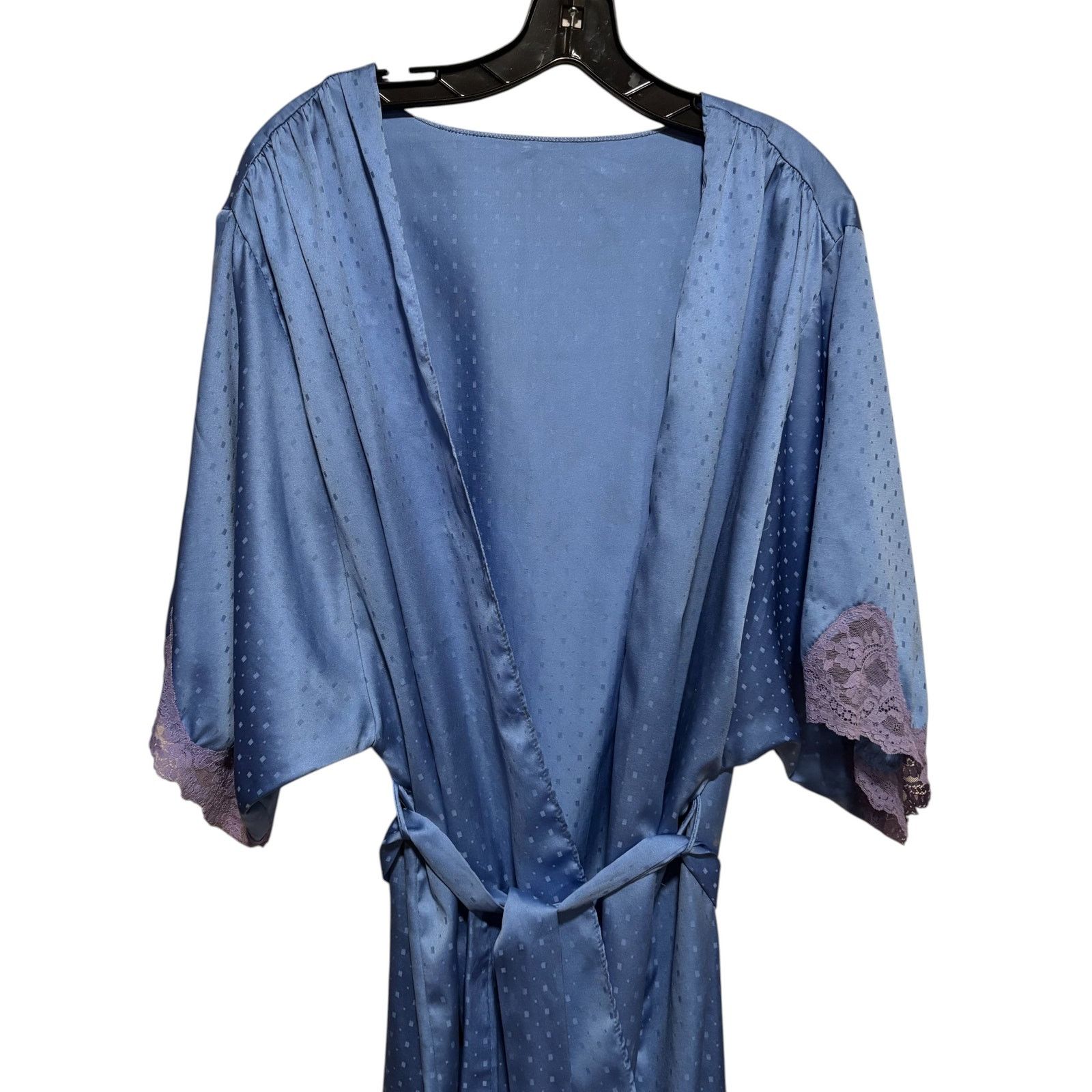 Victoria's Secret Victoria Secret Blue Satin Lace Trim Vintage Gold Label Robe Size ONE SIZE - 3 Thumbnail