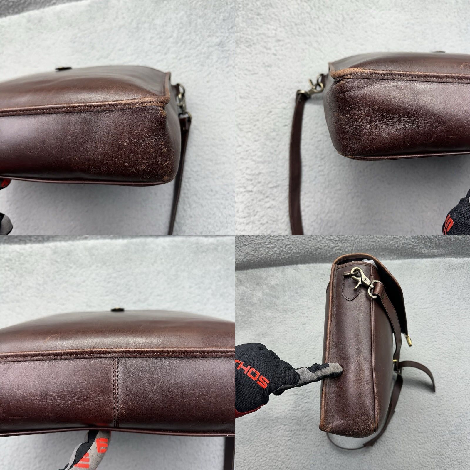 Eddie Bauer Eddie Bauer Genuine Leather Shell Mahogany Briefcase Bag 023-3299 Messenger Bag Mens Briefcase Leather Bag Size ONE SIZE - 8 Thumbnail