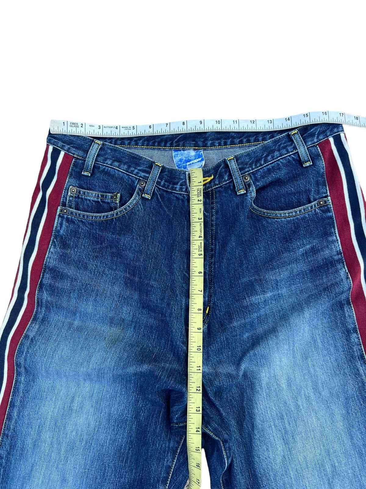 Swagger × Vintage Vintage Swagger Japan Side Striped Denim Hybrid Jeans Size US 32 / EU 48 - 3 Thumbnail